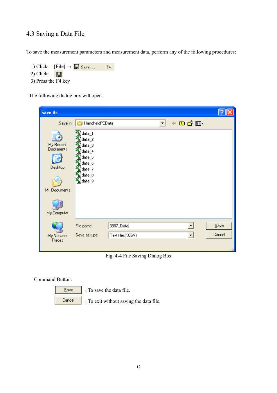3 saving a data file | KANOMAX S388-70 Handheld Particle Counter Utility Software Manual User Manual | Page 15 / 35
