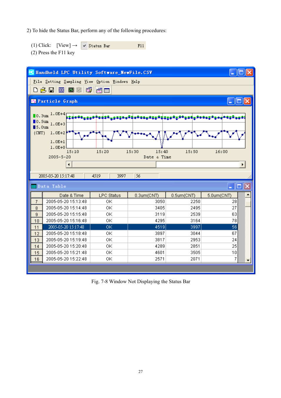 KANOMAX S388-70 Handheld Particle Counter Utility Software Manual User Manual | Page 30 / 35