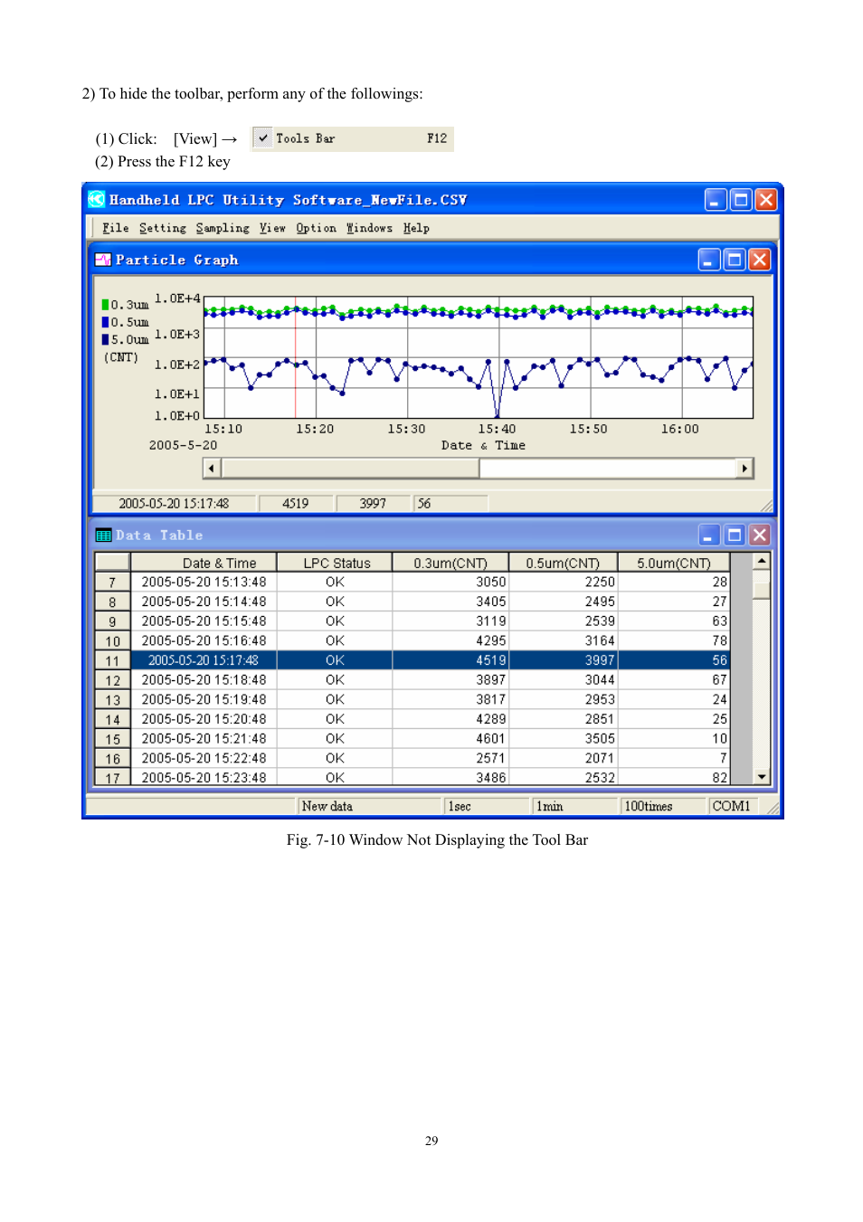 KANOMAX S388-70 Handheld Particle Counter Utility Software Manual User Manual | Page 32 / 35