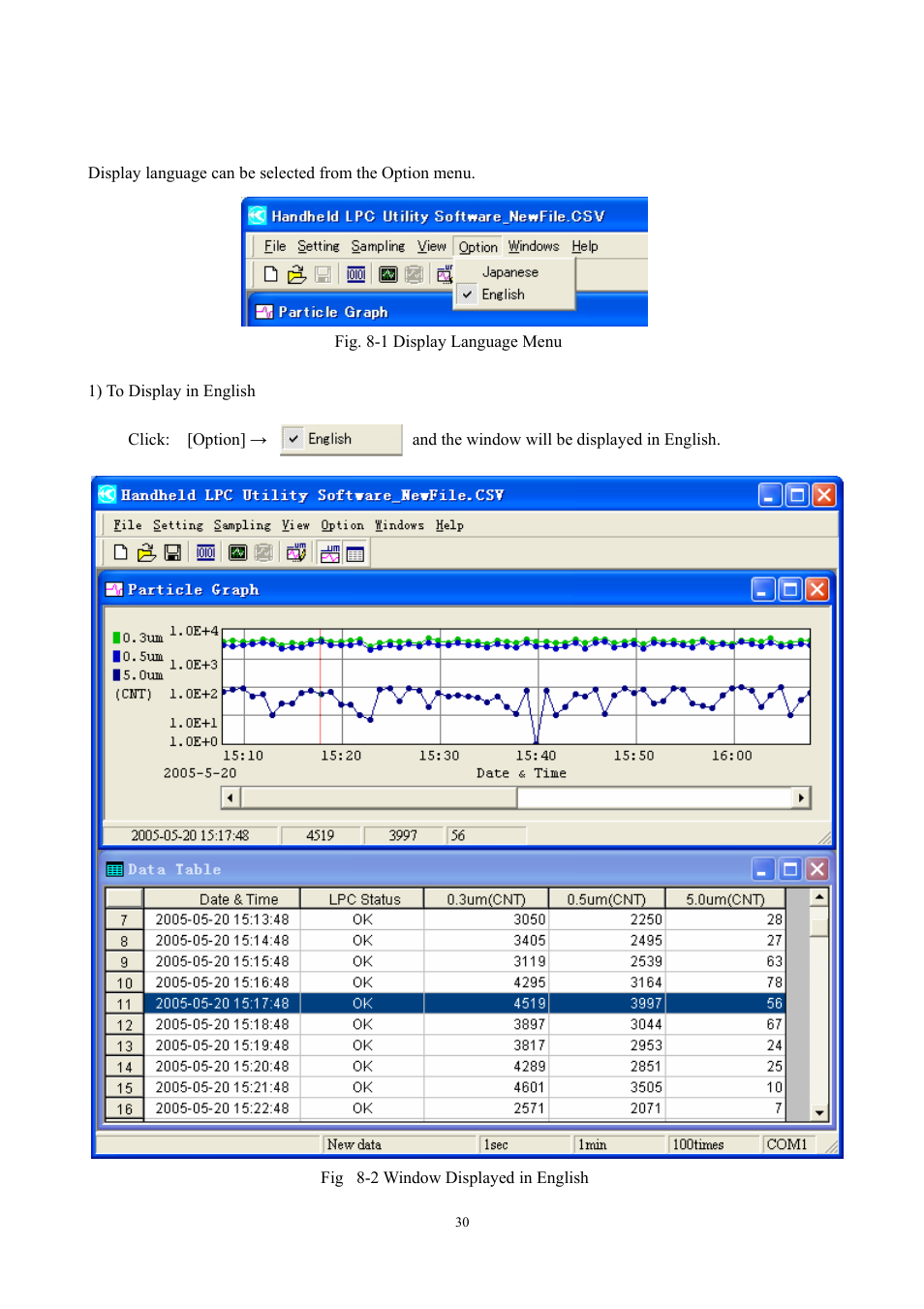 Option | KANOMAX S388-70 Handheld Particle Counter Utility Software Manual User Manual | Page 33 / 35