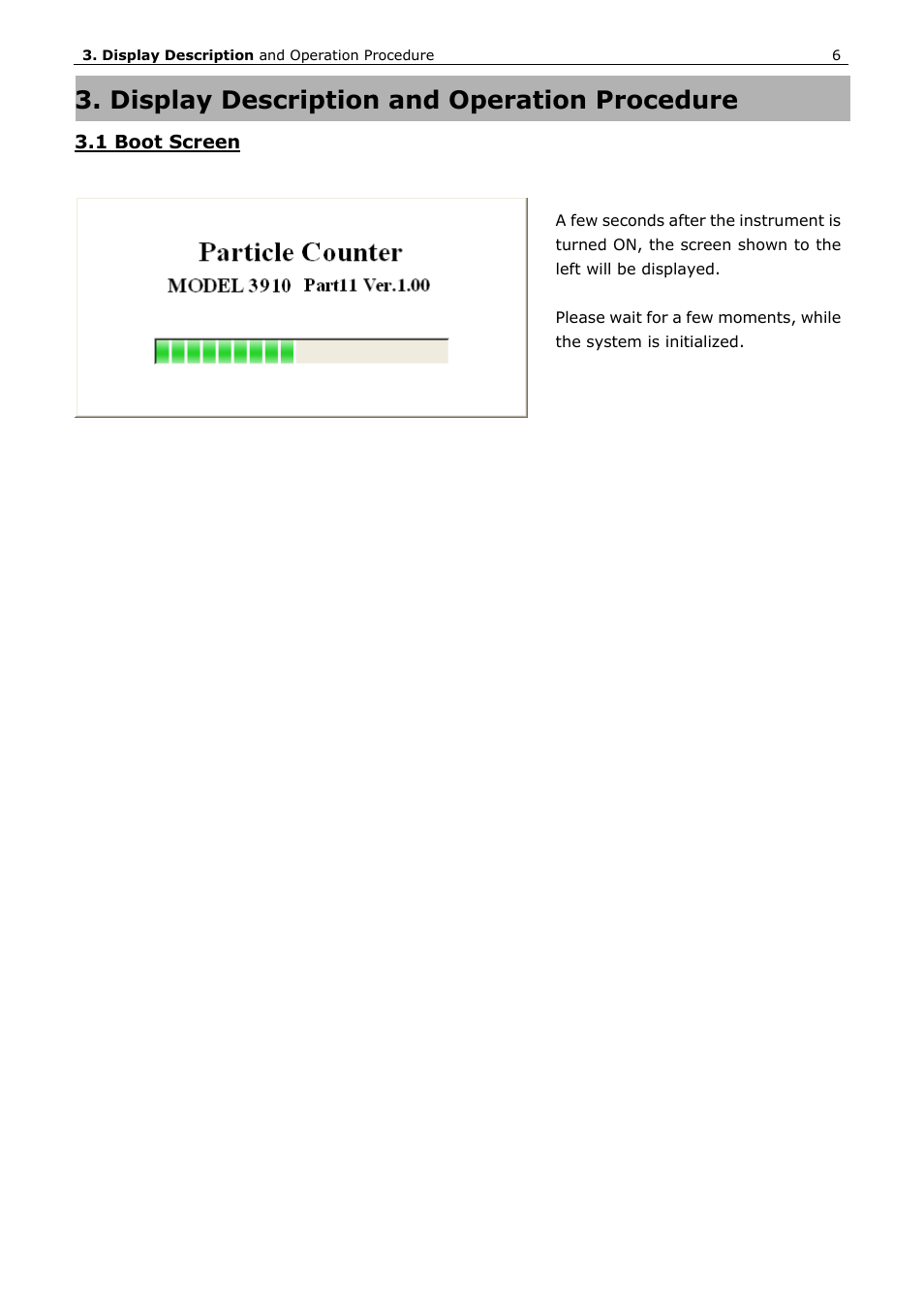 Display description and operation procedure | KANOMAX 3910 Portable Particle Counter User Manual User Manual | Page 14 / 87
