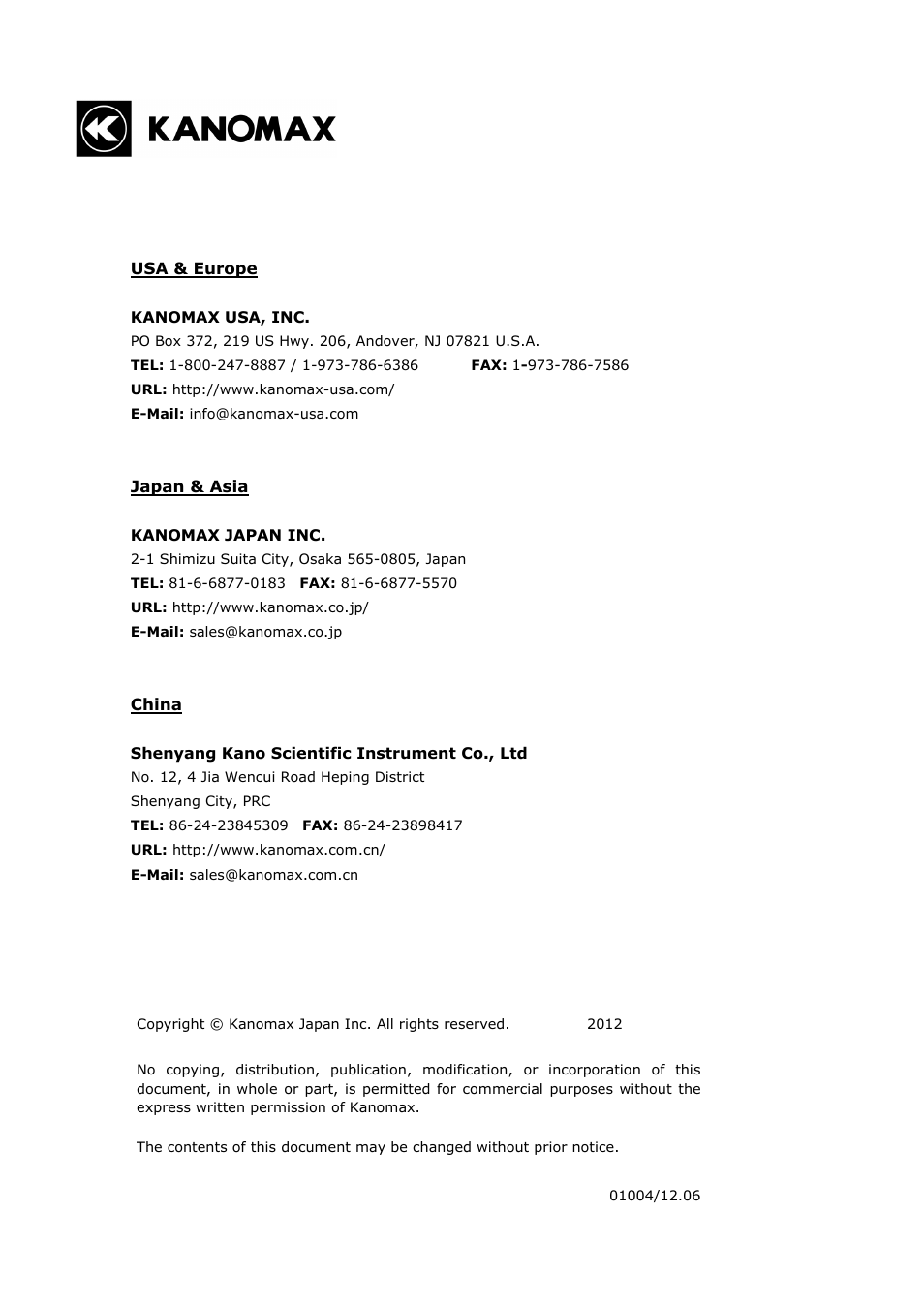 KANOMAX 3910 Portable Particle Counter User Manual User Manual | Page 86 / 87