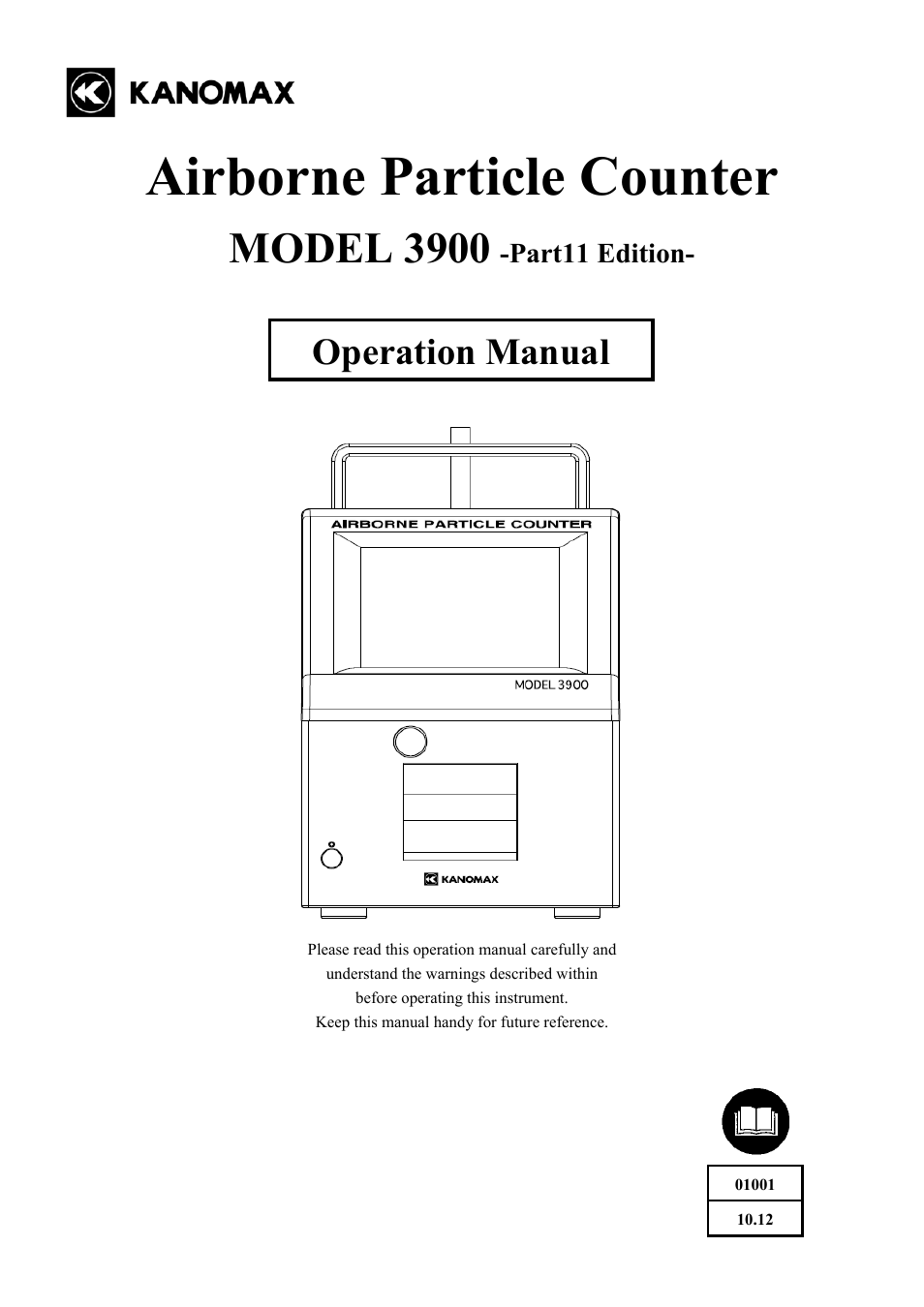 KANOMAX 3900 Portable Particle Counter User Manual | 90 pages
