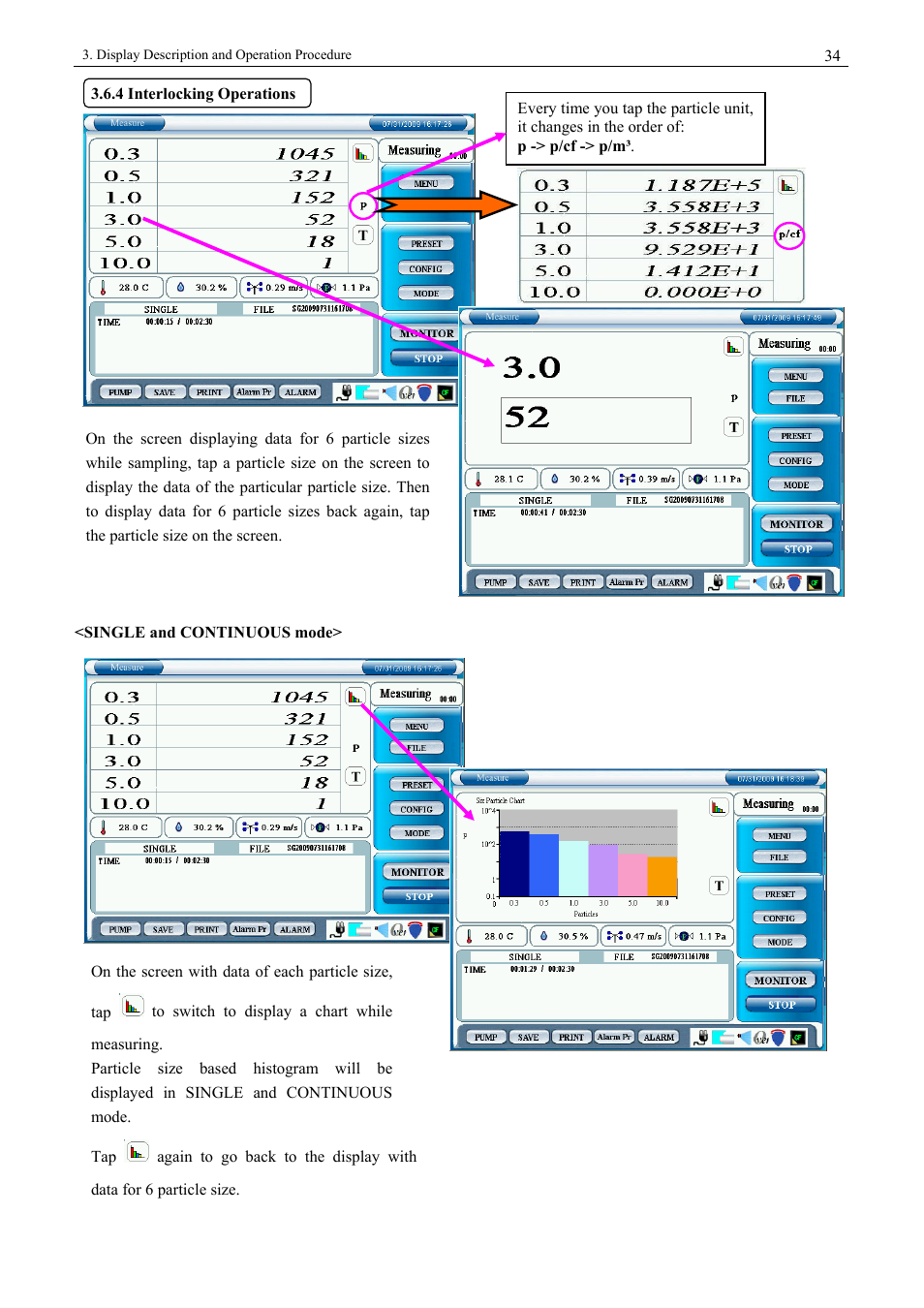 4 interlocking operations | KANOMAX 3900 Portable Particle Counter User Manual | Page 41 / 90