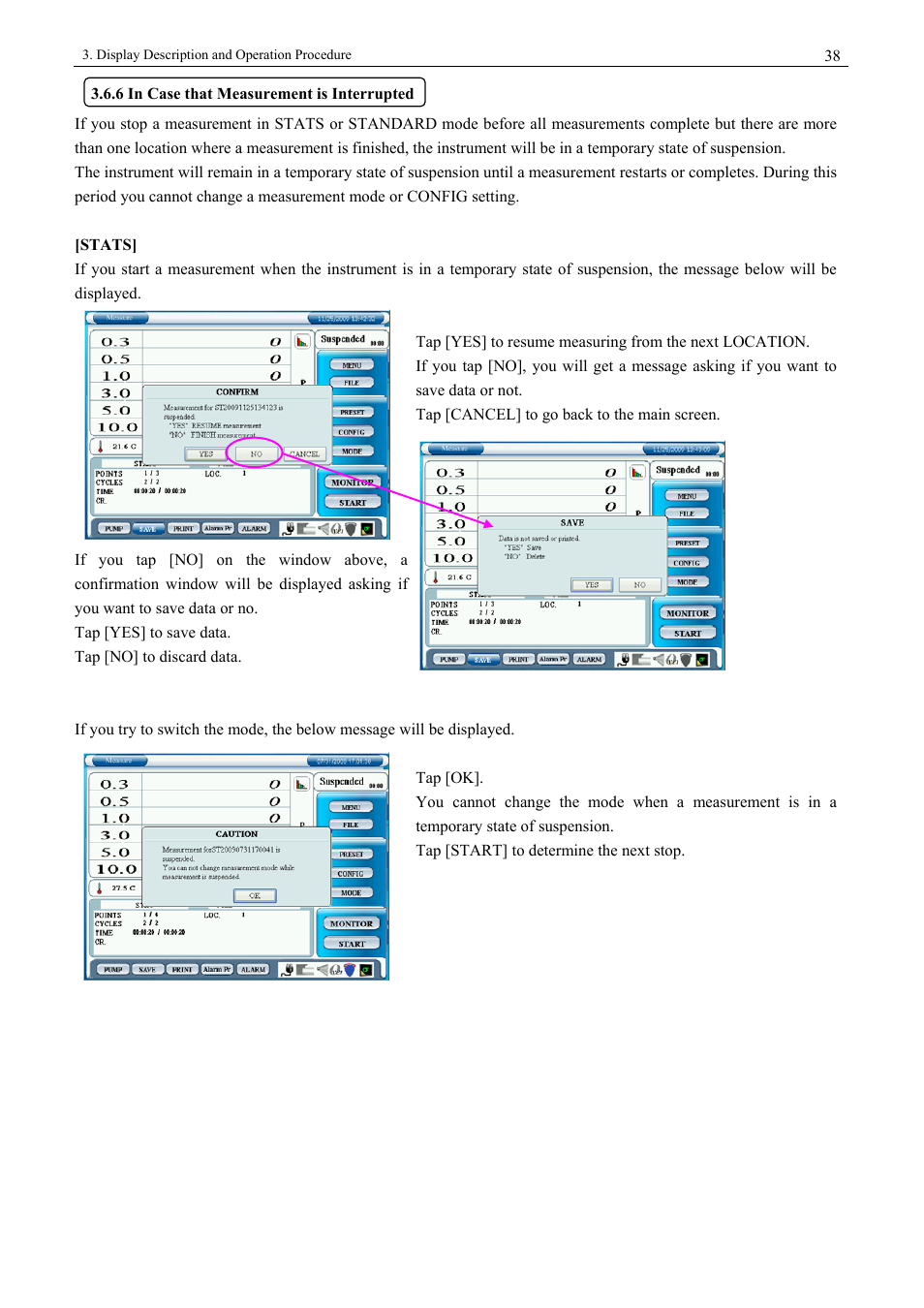 6 in case that measurement is interrupted | KANOMAX 3900 Portable Particle Counter User Manual | Page 45 / 90