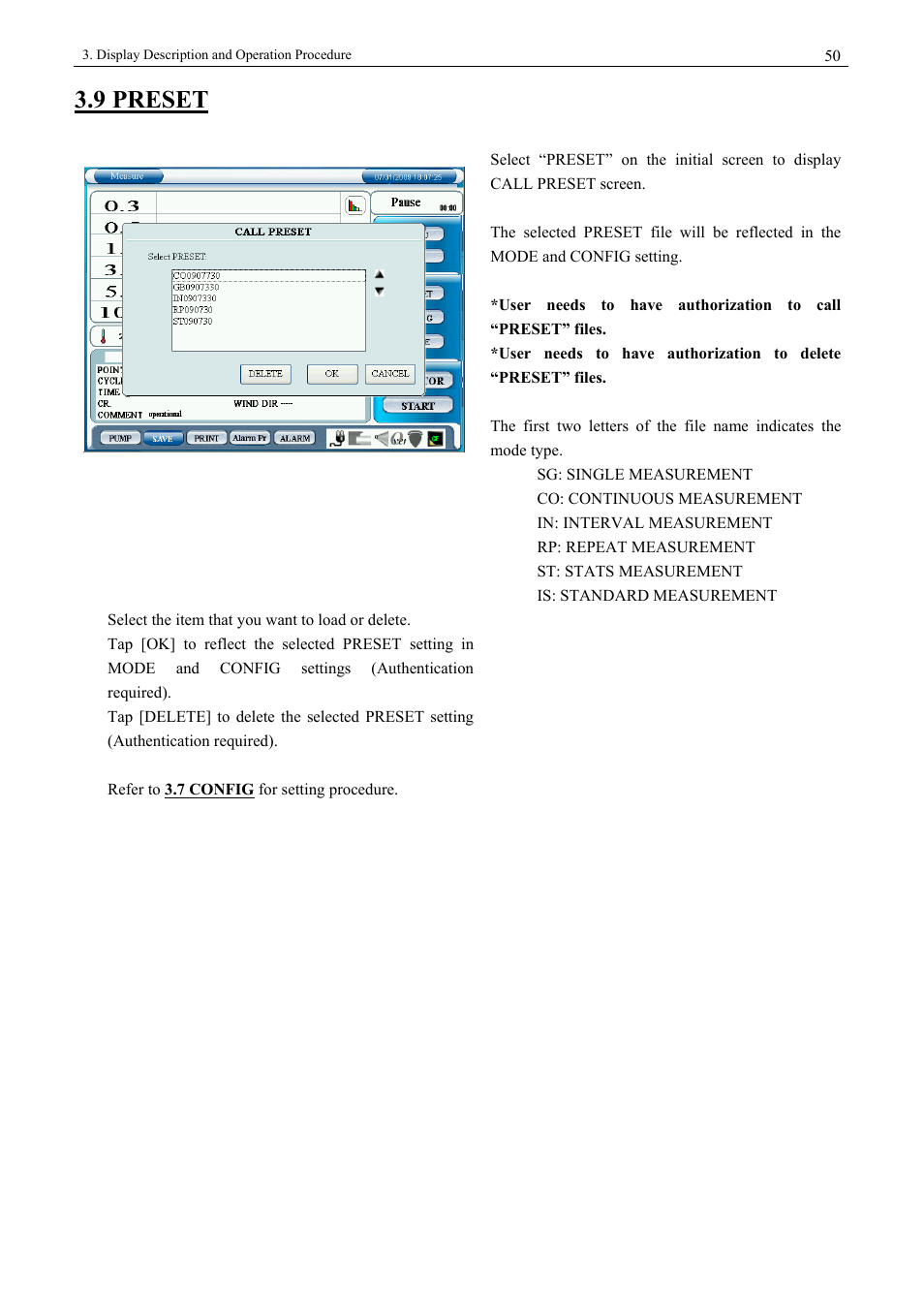 9 preset | KANOMAX 3900 Portable Particle Counter User Manual | Page 57 / 90