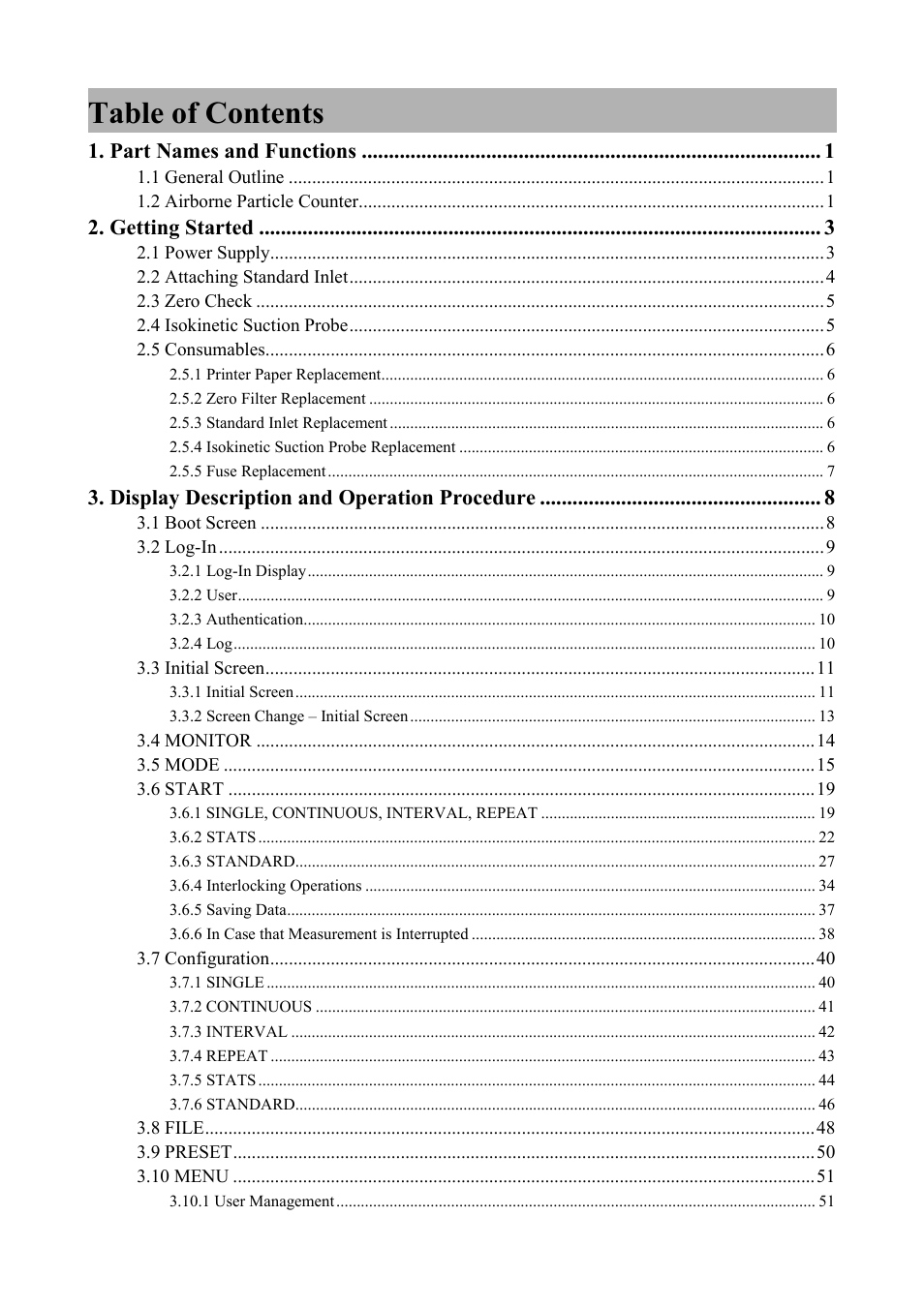 KANOMAX 3900 Portable Particle Counter User Manual | Page 6 / 90