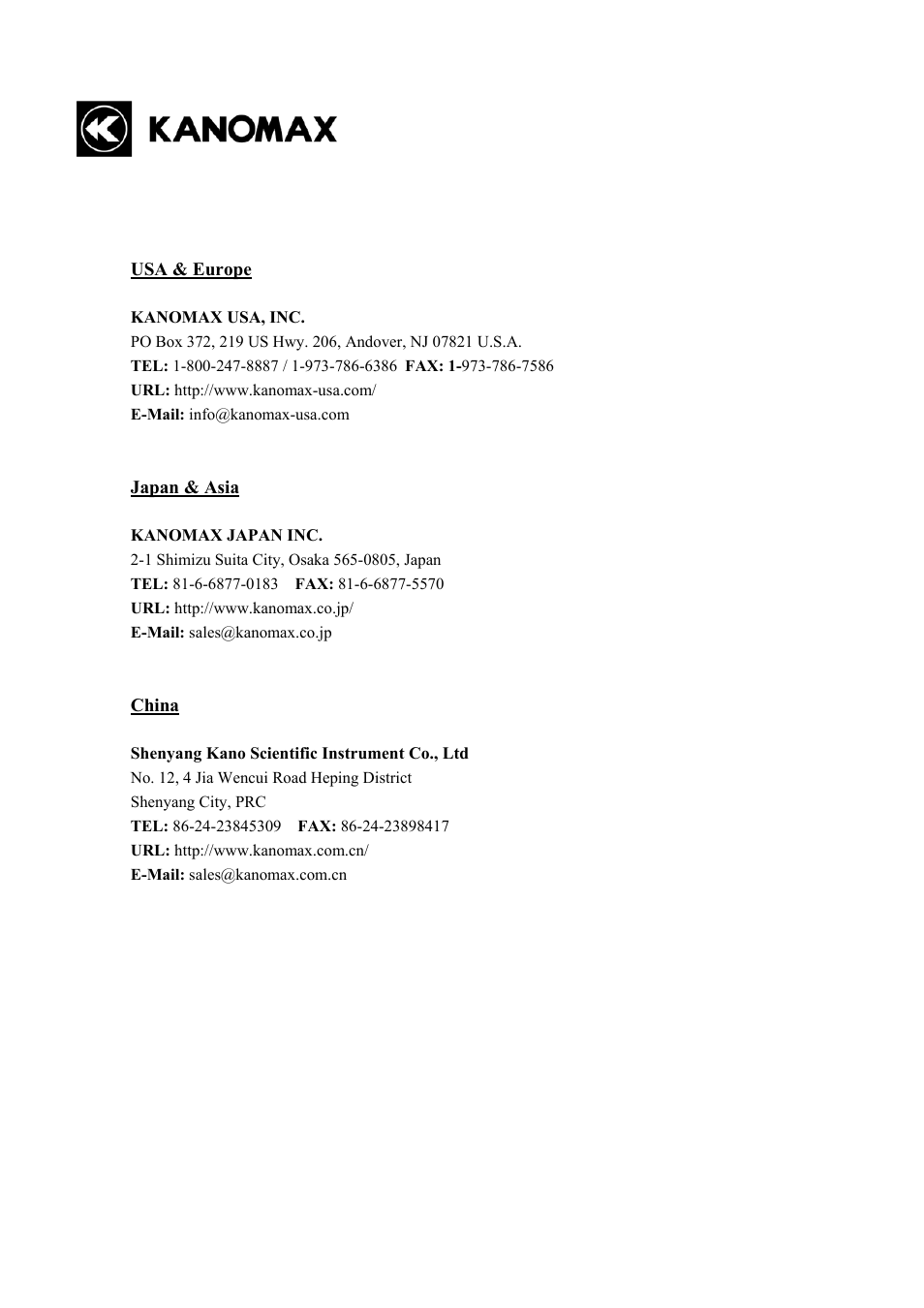 KANOMAX 3900 Portable Particle Counter User Manual | Page 90 / 90