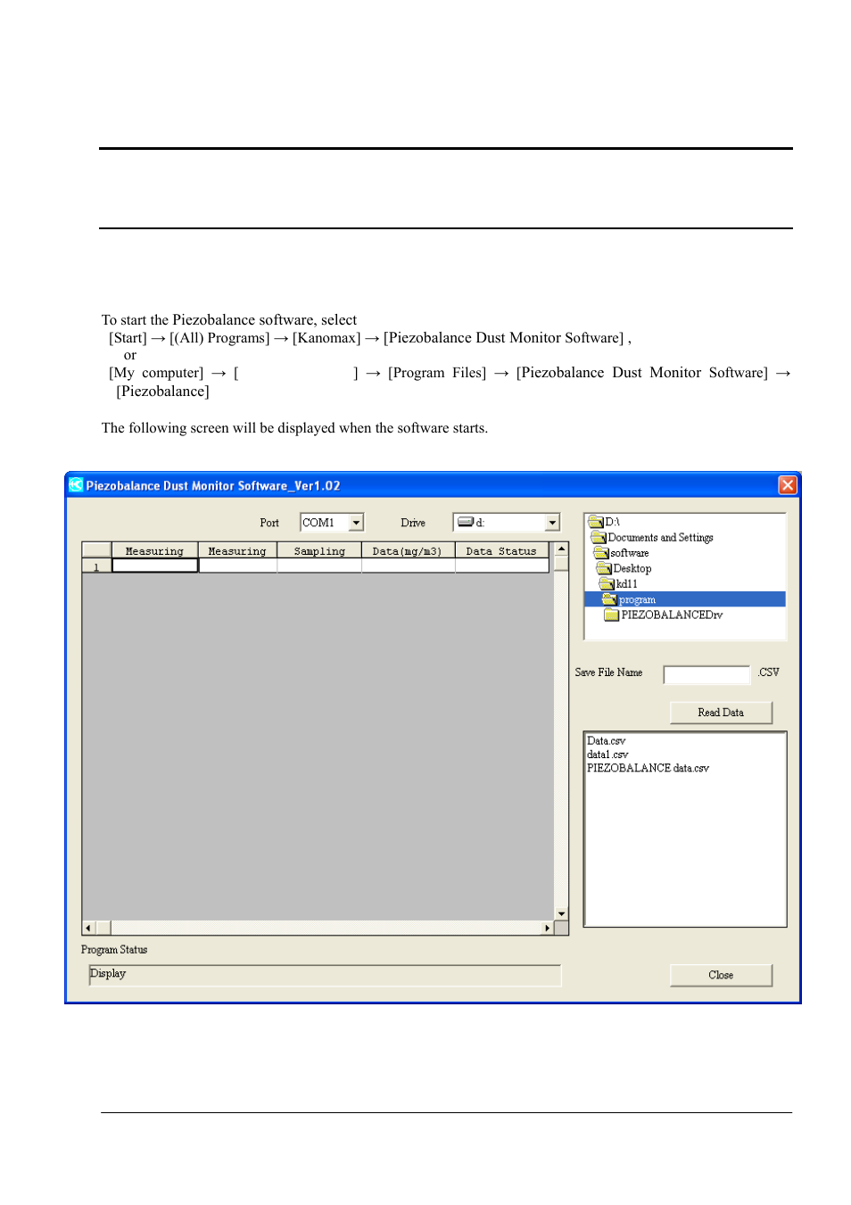 Startup and measurement | KANOMAX S352-10 Piezobalace Dust Monitor User Manual | Page 11 / 18