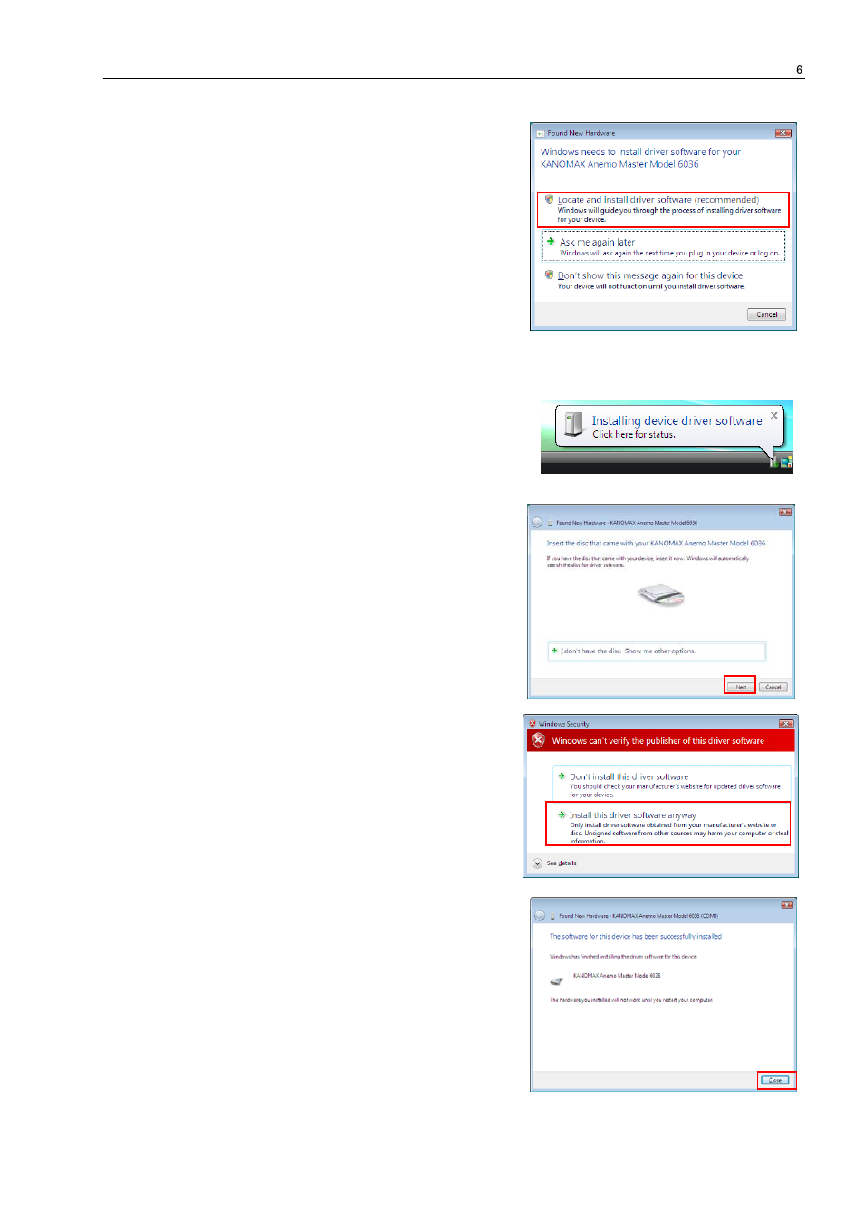 KANOMAX 6036 Multi-function thermal anemometer Software Manual User Manual | Page 10 / 23