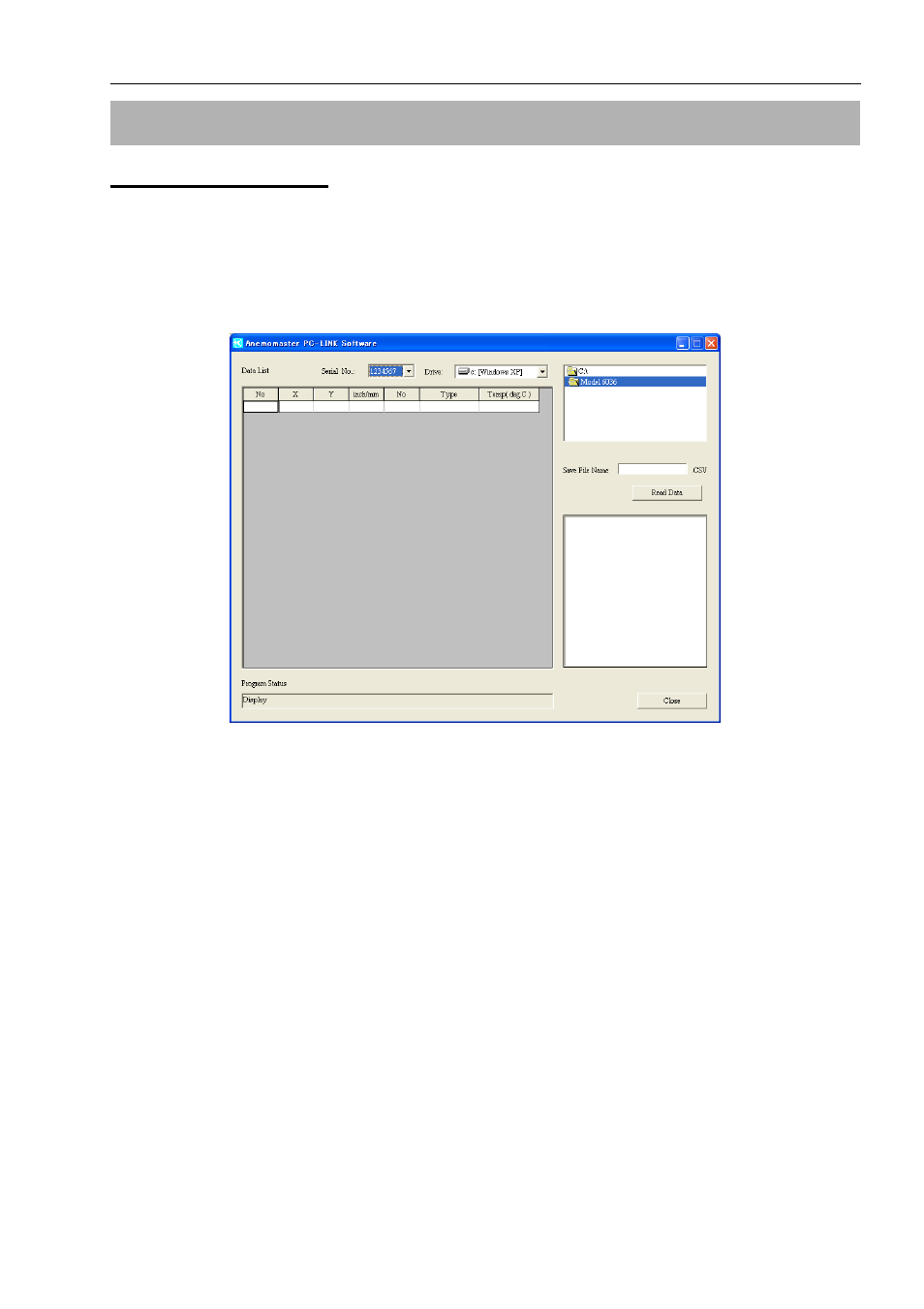 1 software startup | KANOMAX 6036 Multi-function thermal anemometer Software Manual User Manual | Page 19 / 23