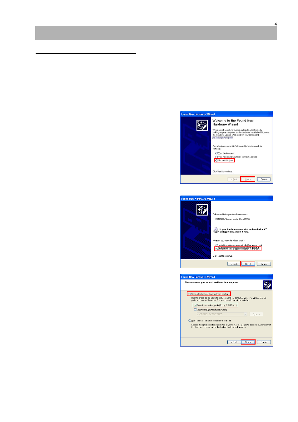 Installing device driver, 1 device driver installation | KANOMAX 6036 Multi-function thermal anemometer Software Manual User Manual | Page 8 / 23