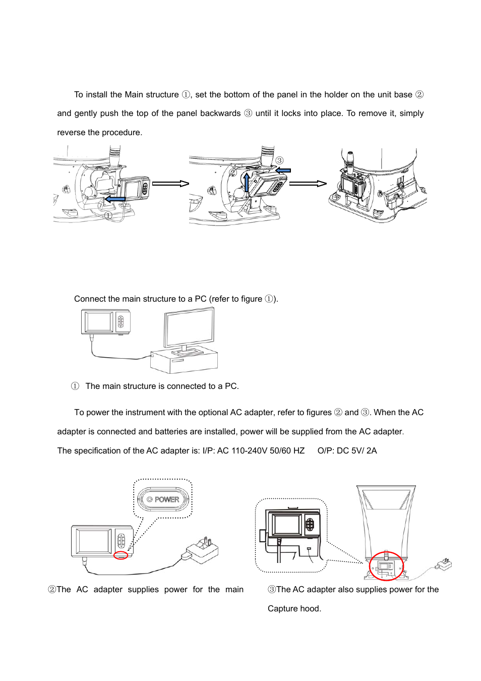 4 installing the main structure, Operation directions | KANOMAX 6710 TABmaster Capture Hood User Manual User Manual | Page 12 / 33