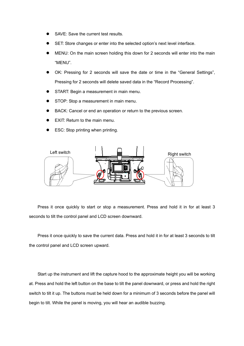 5 incline adjustment settings of the instrument | KANOMAX 6710 TABmaster Capture Hood User Manual User Manual | Page 15 / 33
