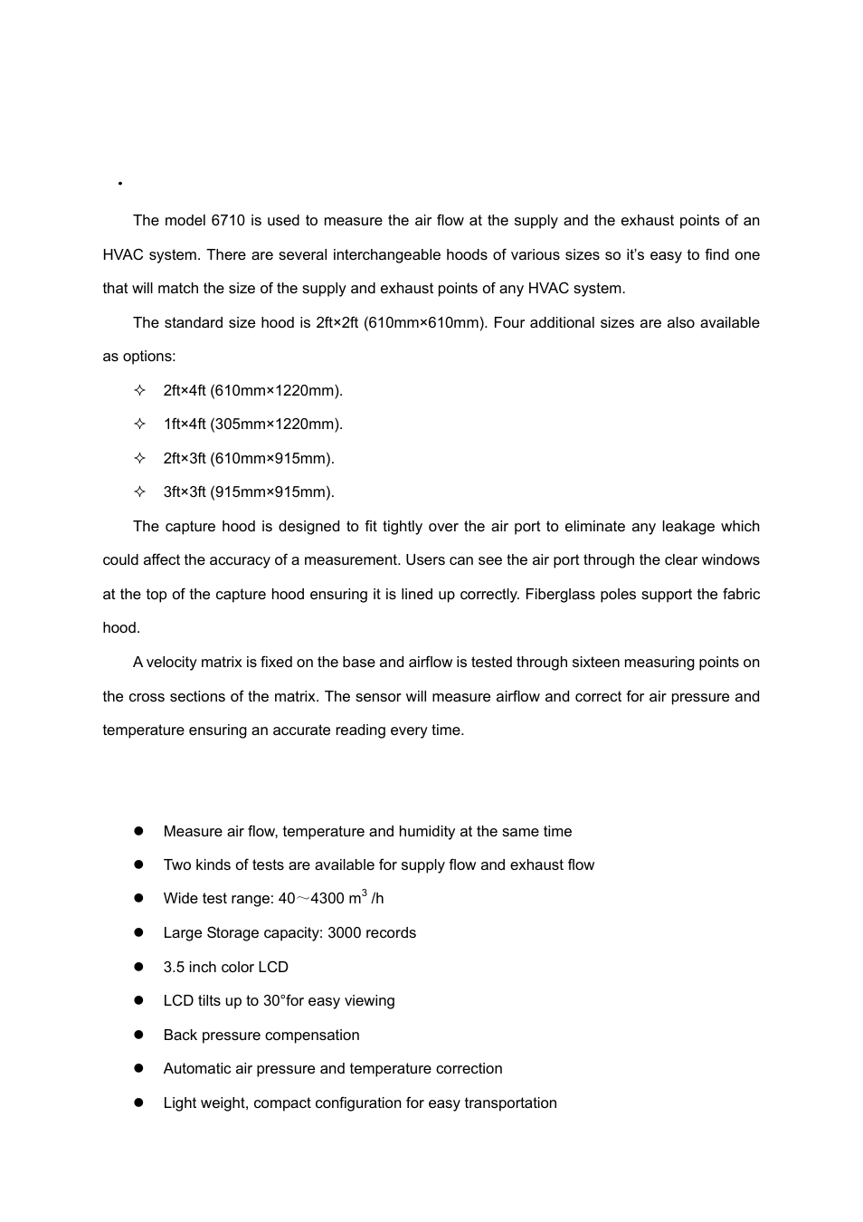 1 ． introduction, 1 product features | KANOMAX 6710 TABmaster Capture Hood User Manual User Manual | Page 8 / 33