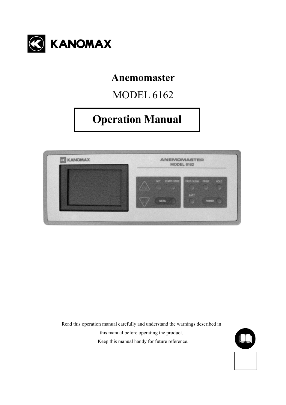 KANOMAX 6162 Anemomaster User Manual | 52 pages