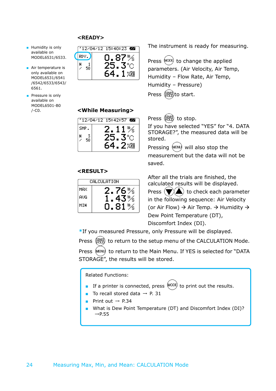 KANOMAX 6501 series Climomaster User Manual | Page 25 / 64