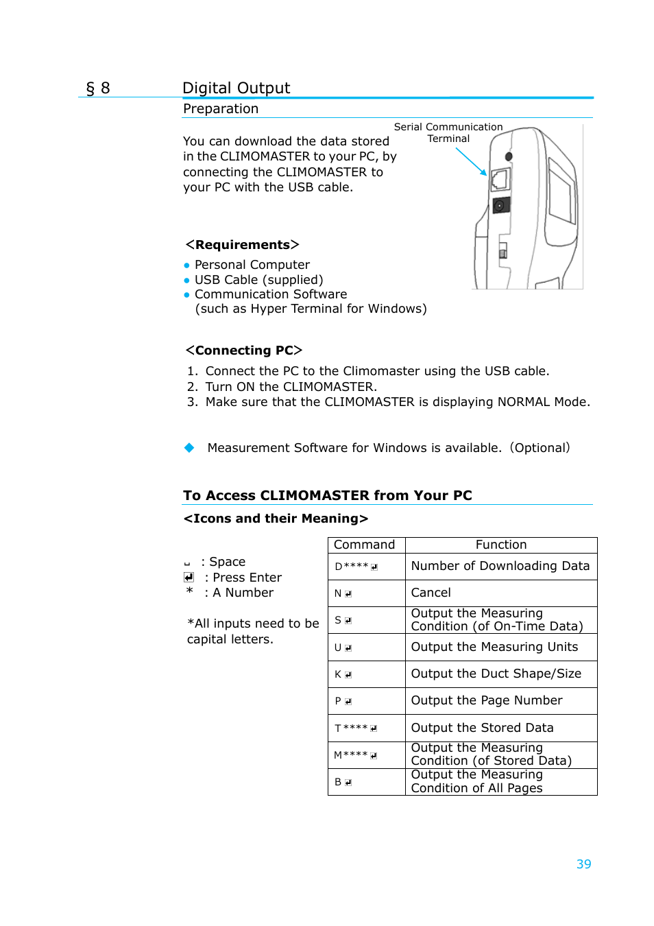 Digital output, Preparation, To access the climomaster from your pc | 8 digital output | KANOMAX 6501 series Climomaster User Manual | Page 40 / 64