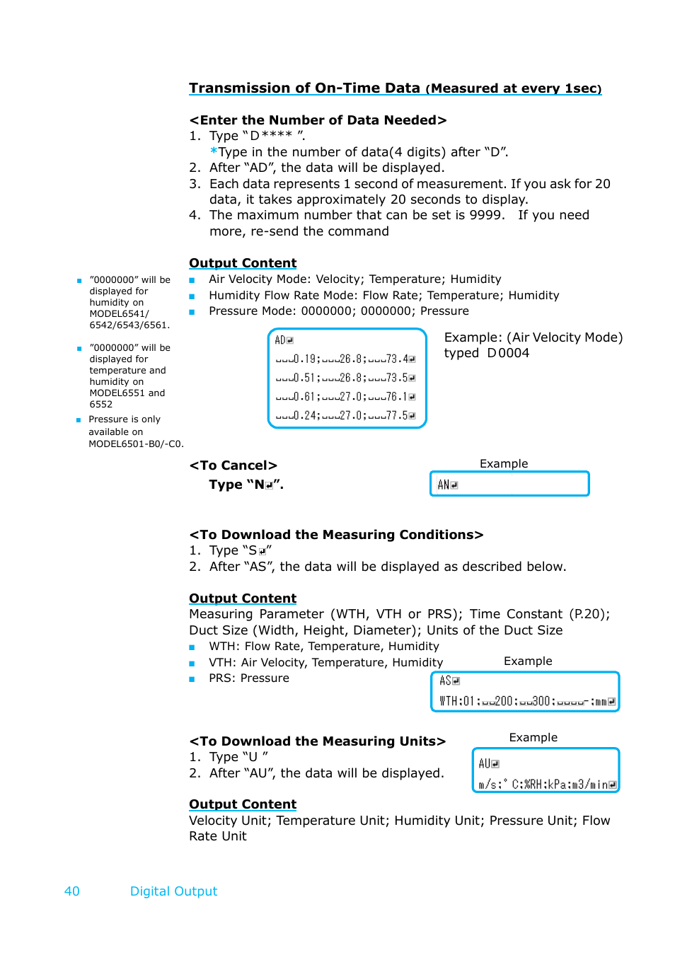 Transmission of on-time data | KANOMAX 6501 series Climomaster User Manual | Page 41 / 64
