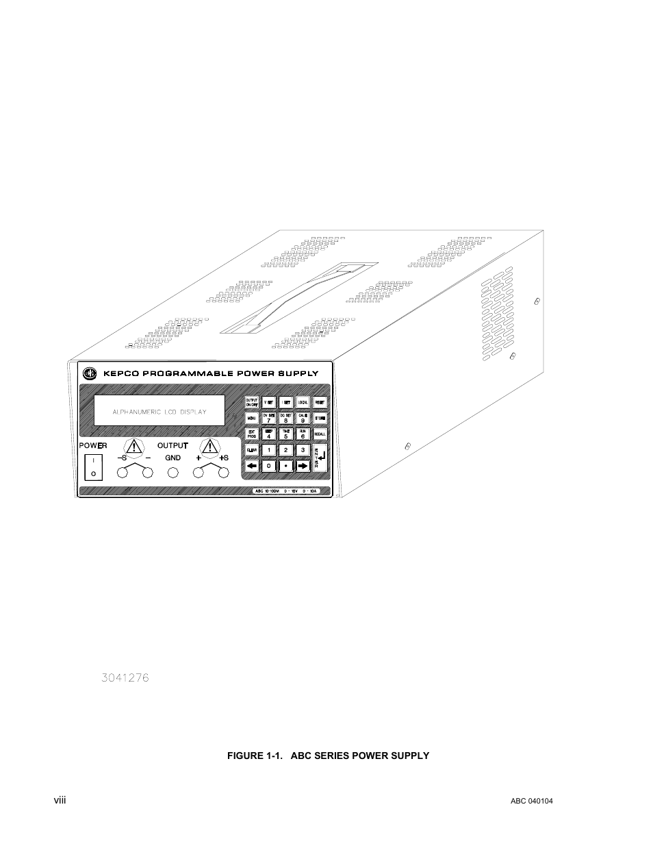 Figure 1-1. abc series power supply | KEPCO ABC-DM SERIES User Manual | Page 14 / 96