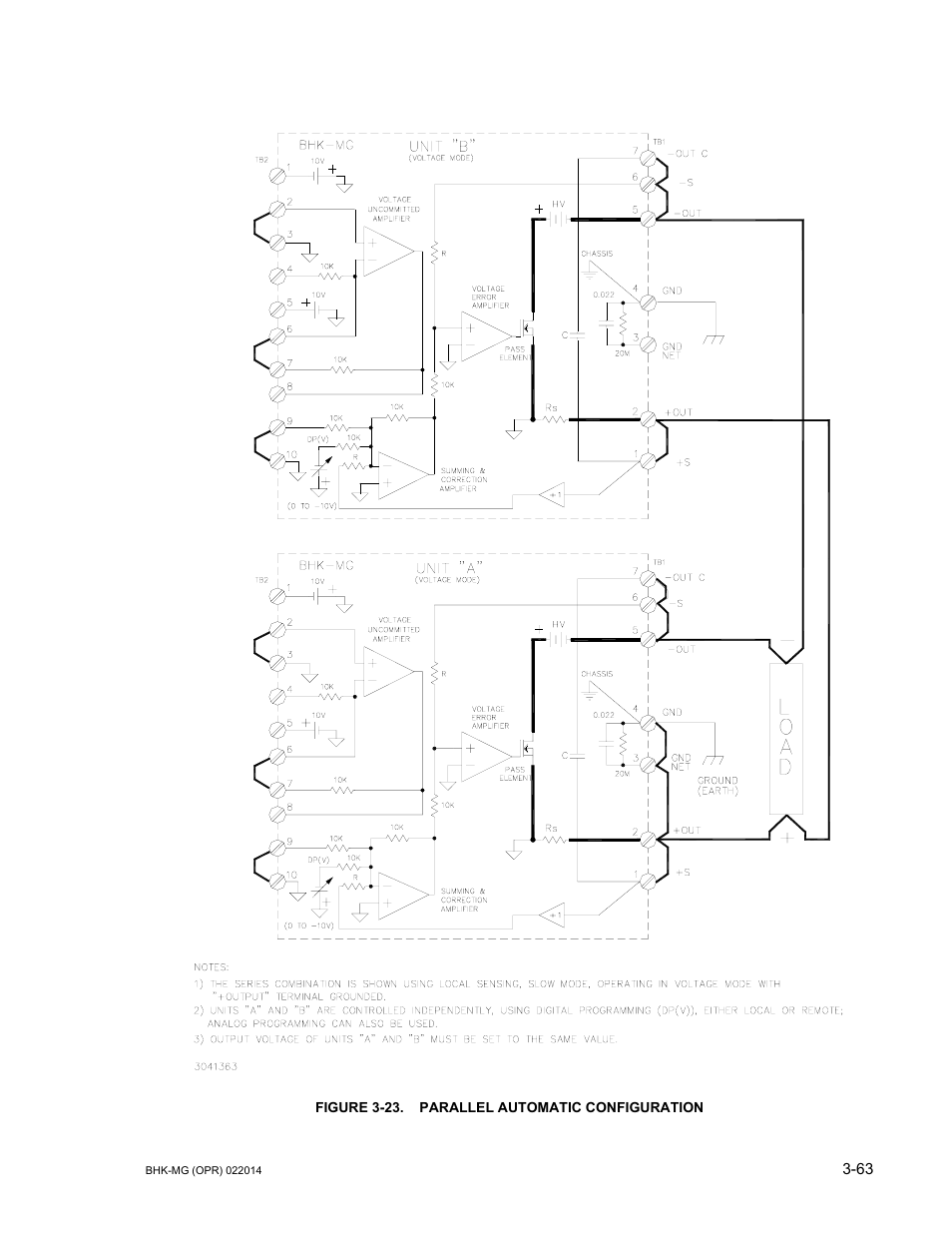 Figure 3-23. parallel automatic configuration, 23 parallel automatic configuration -63, Agrams (figures 3-23 through | KEPCO BHK-MG 200W (Full Rack) Series User Manual | Page 107 / 152