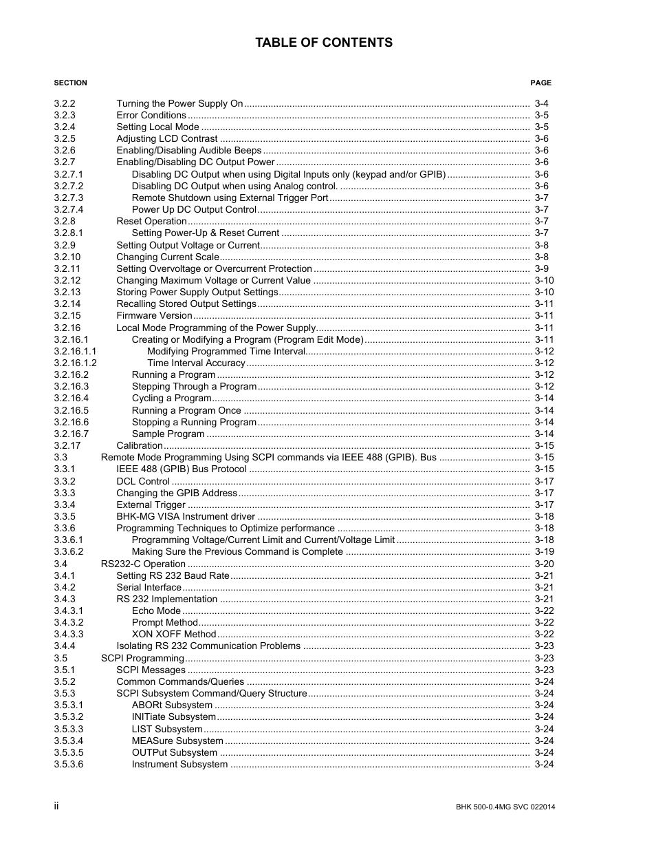 KEPCO BHK-MG 200W (Full Rack) Series User Manual | Page 8 / 152