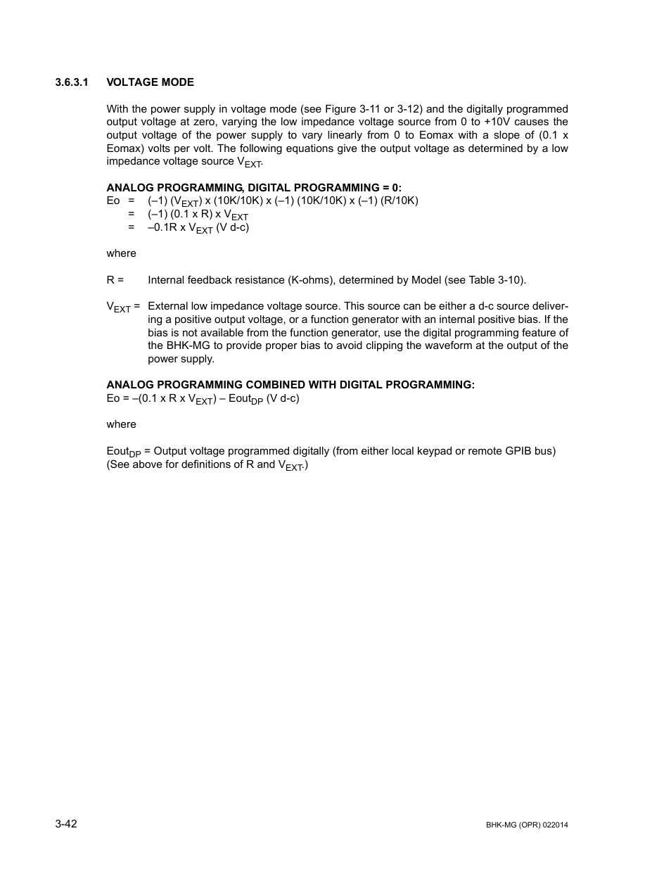 1 voltage mode, Voltage mode -42 | KEPCO BHK-MG 200W (Full Rack) Series User Manual | Page 86 / 152