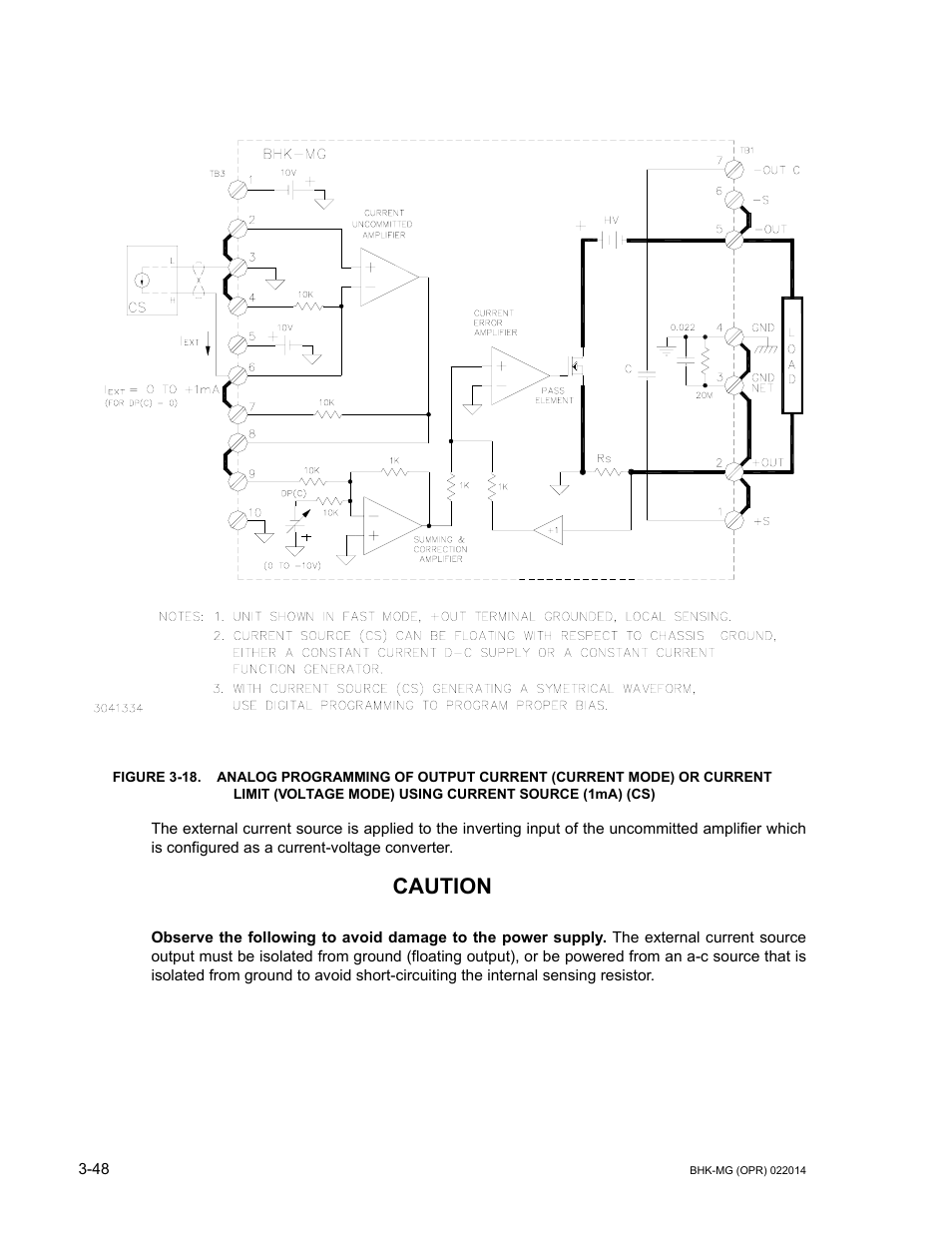 Limit (voltage mode) using current source (1ma), 18 a, 18 is a | Caution | KEPCO BHK-MG 200W (Full Rack) Series User Manual | Page 92 / 152