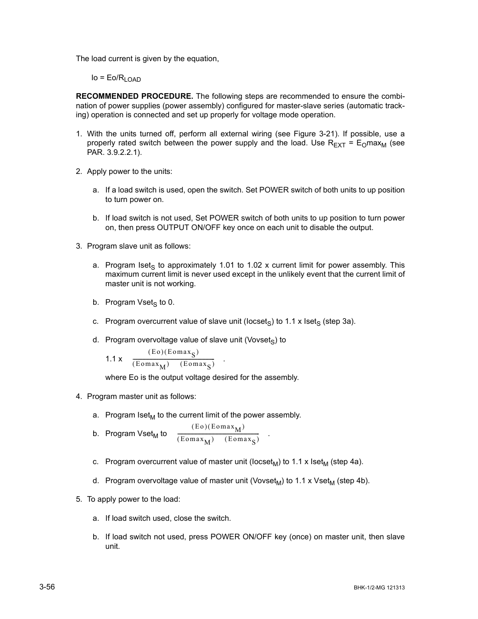 KEPCO BHK-MG 40W (Half Rack) Series User Manual | Page 100 / 148