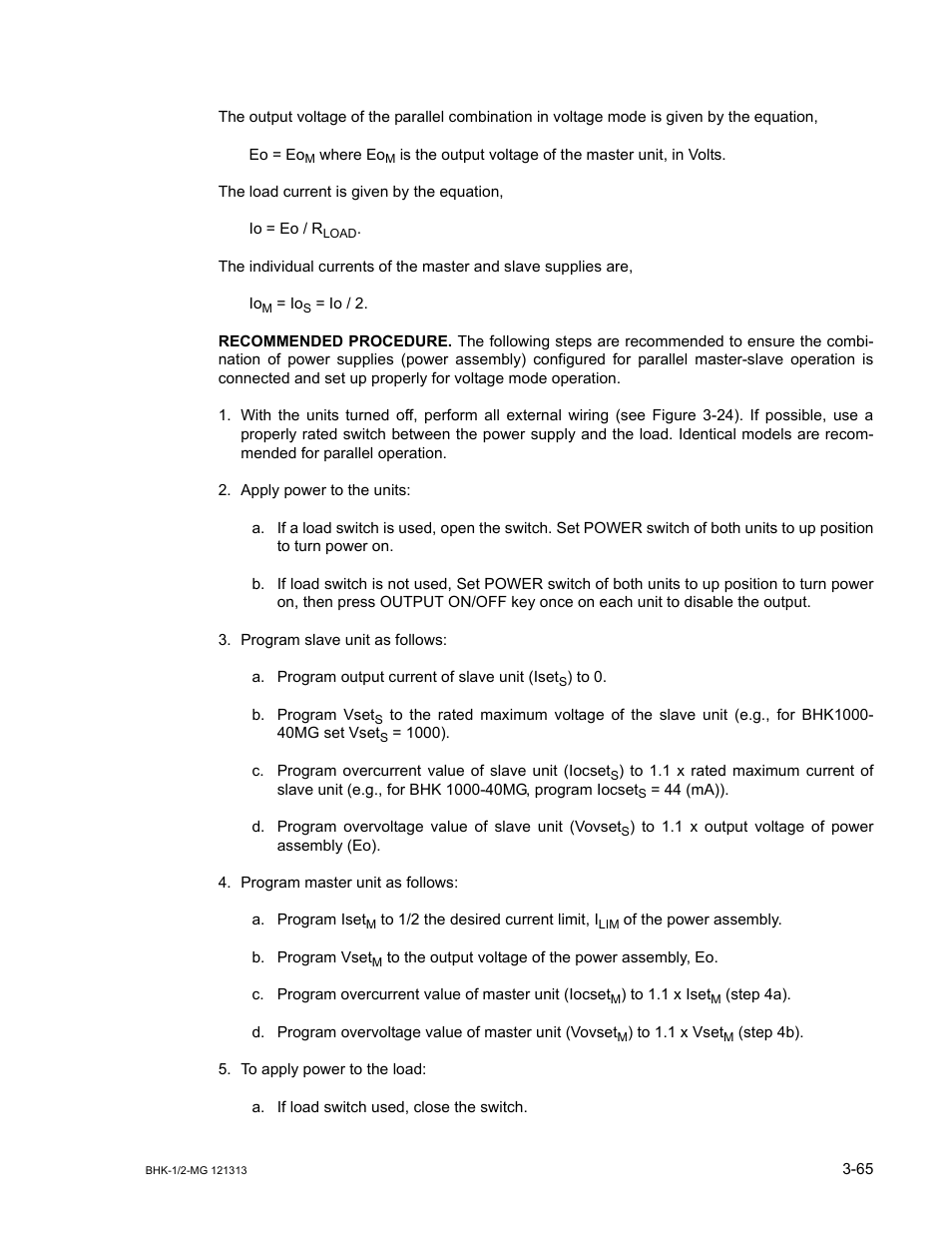 KEPCO BHK-MG 40W (Half Rack) Series User Manual | Page 109 / 148