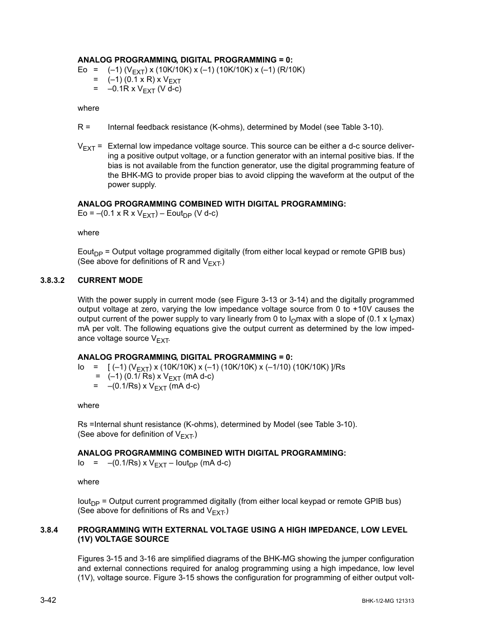 2 current mode, Current mode -42 | KEPCO BHK-MG 40W (Half Rack) Series User Manual | Page 86 / 148