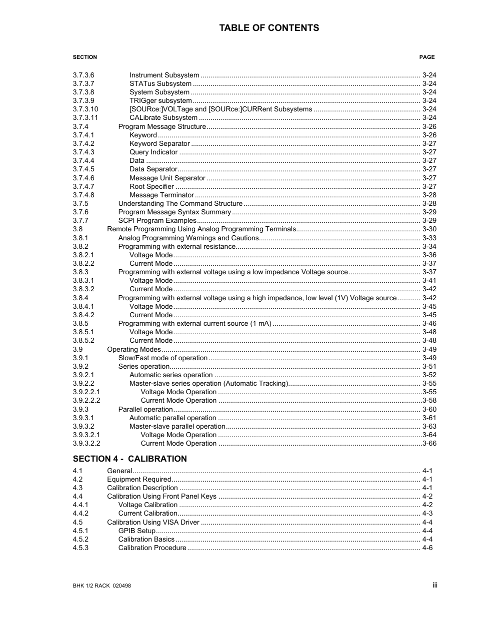 KEPCO BHK-MG 40W (Half Rack) Series User Manual | Page 9 / 148