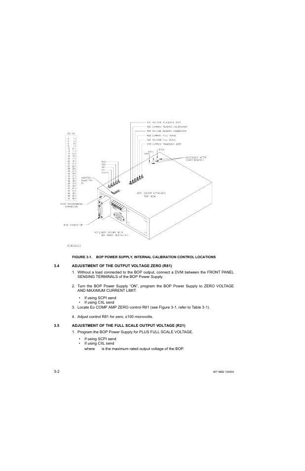 4 adjustment of the output voltage zero (r81), Adjustment of the output voltage zero (r81) -2 | KEPCO BIT 4882F User Manual | Page 22 / 56