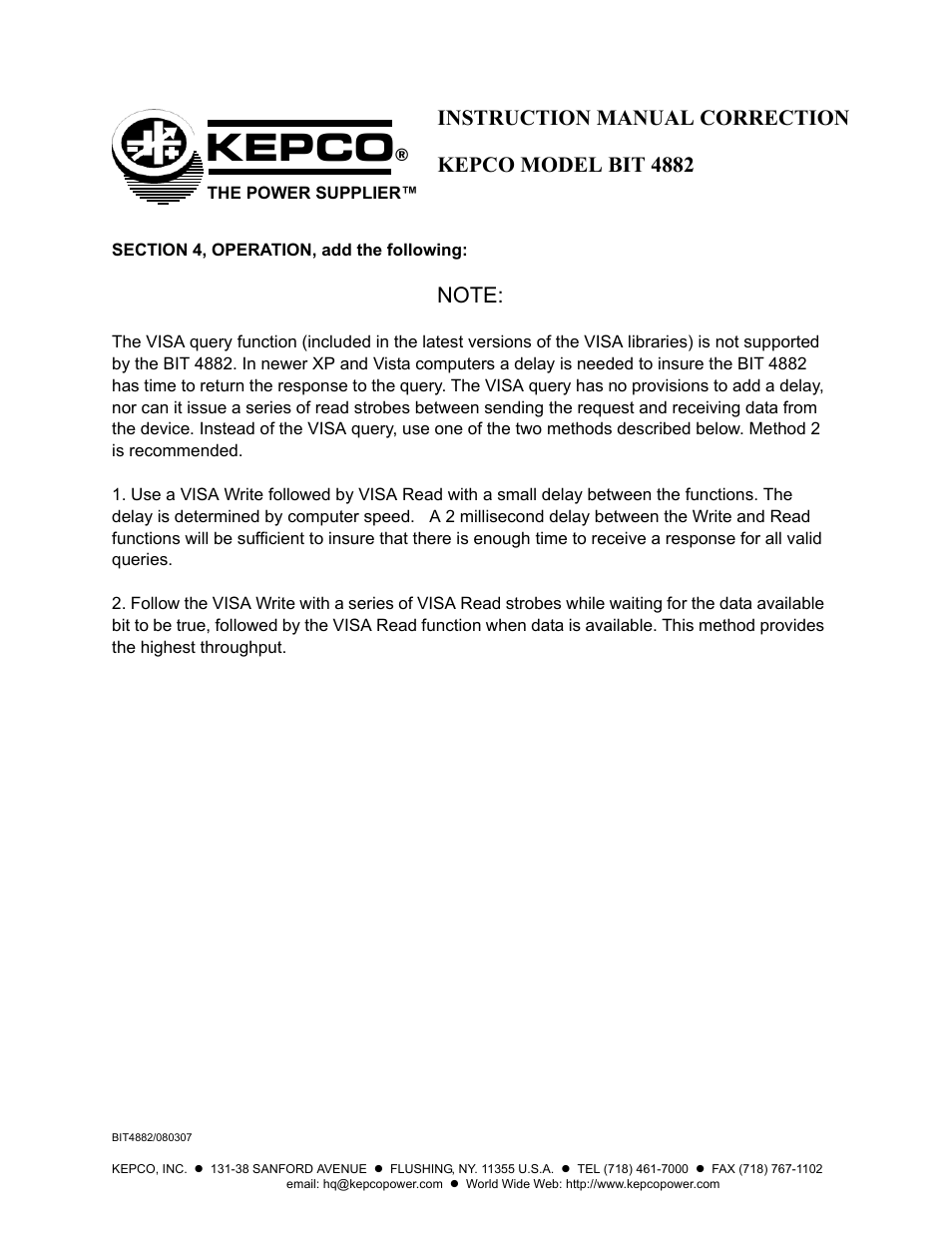 Kepco | KEPCO BIT 4882F User Manual | Page 3 / 56