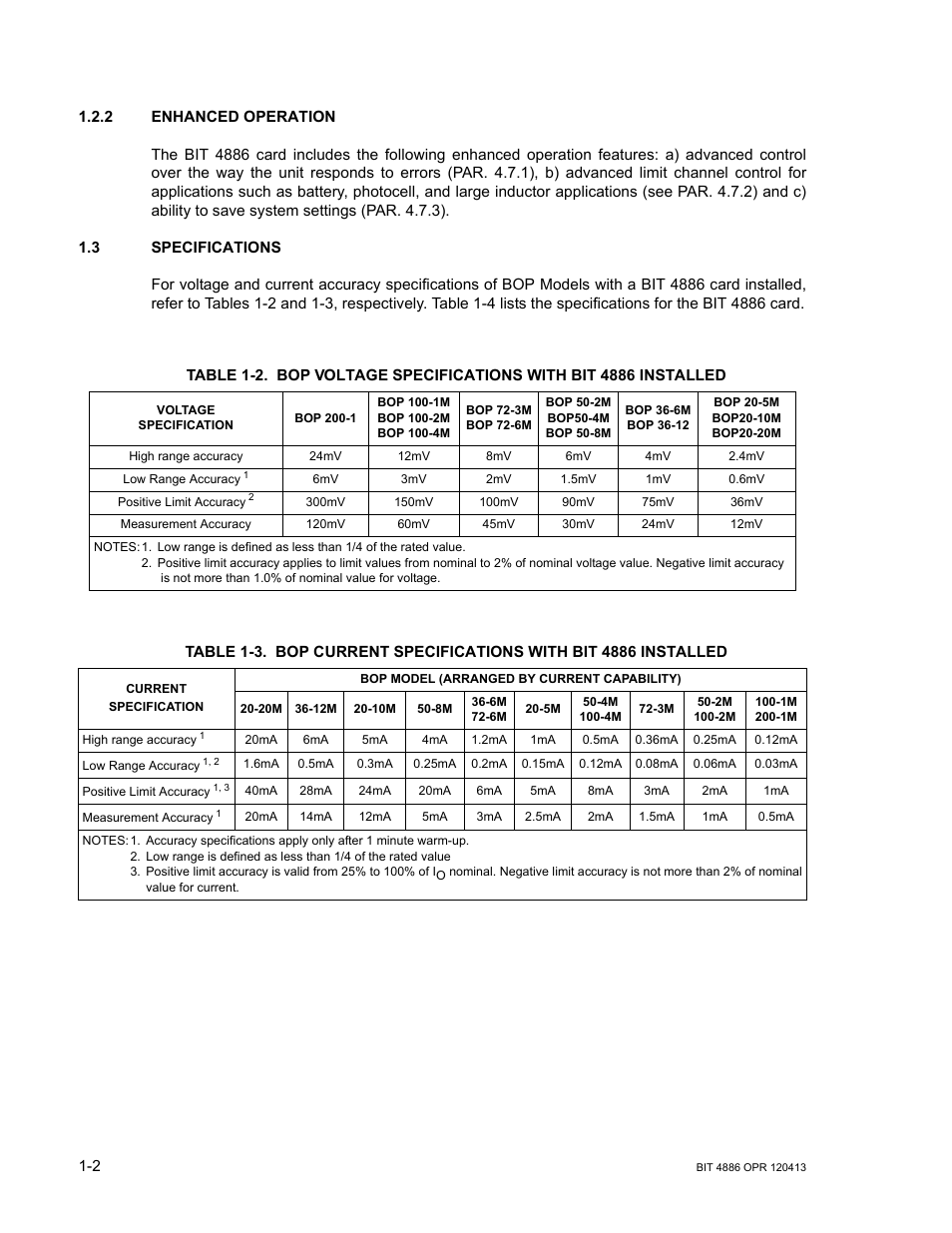 2 enhanced operation, 3 specifications, Enhanced operation -2 | Specifications -2 | KEPCO BIT 4886 Operator Manual User Manual | Page 12 / 92