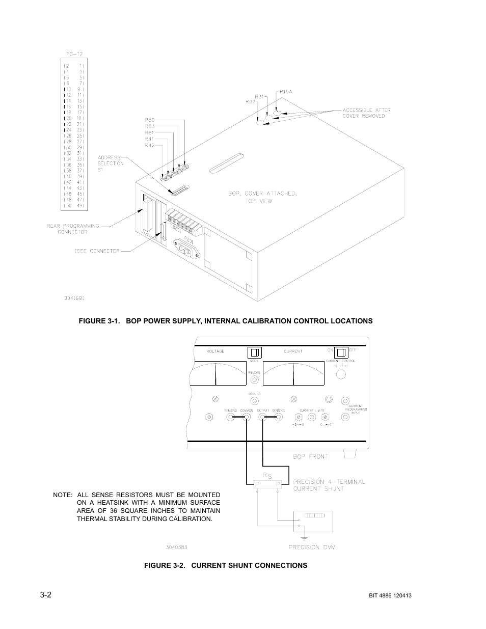 Figure 3-2. current shunt connections, Current shunt connections -2 | KEPCO BIT 4886 Operator Manual User Manual | Page 24 / 92