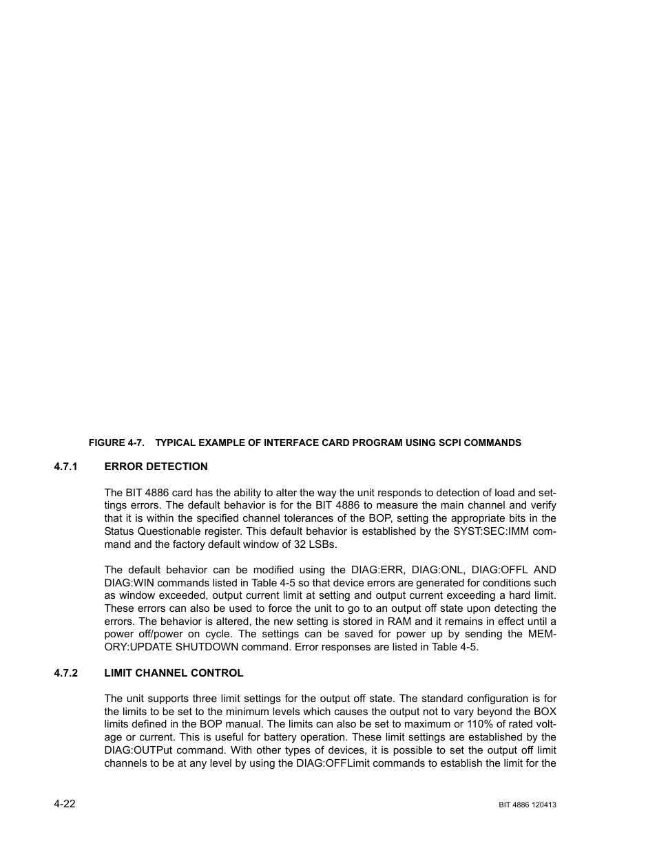 1 error detection, 2 limit channel control, Error detection -22 | Limit channel control -22, R. 4.7.2 | KEPCO BIT 4886 Operator Manual User Manual | Page 56 / 92