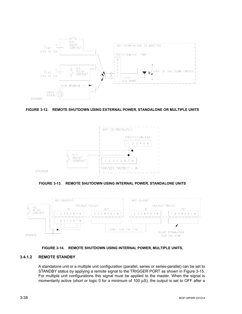 2 remote standby, Remote standby -38, 12 or 3-13. a mu | Re 3-12 o, 14. wh | KEPCO BOP 1KW-MG Operator Manual, Firmware Ver.4.12 and higher User Manual | Page 104 / 196