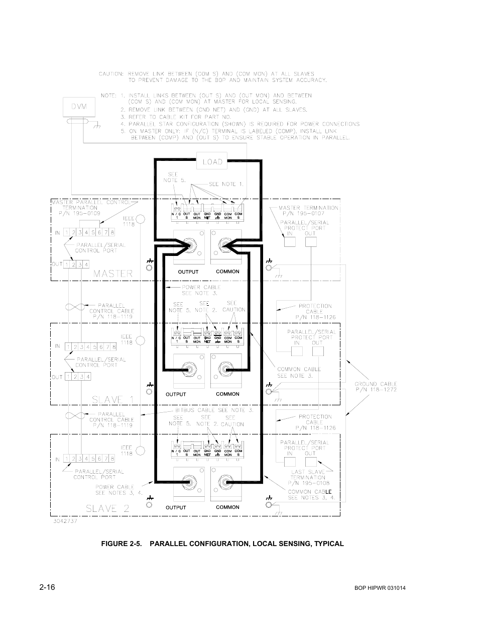 Parallel configuration, local sensing, typical -16, Es 2-5 thru, S 2-5 | KEPCO BOP 1KW-MG Operator Manual, Firmware Ver.4.12 and higher User Manual | Page 54 / 196
