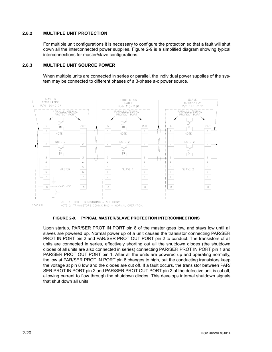 2 multiple unit protection, 3 multiple unit source power, Multiple unit protection -20 | Multiple unit source power -20 | KEPCO BOP 1KW-MG Operator Manual, Firmware Ver.4.12 and higher User Manual | Page 58 / 196
