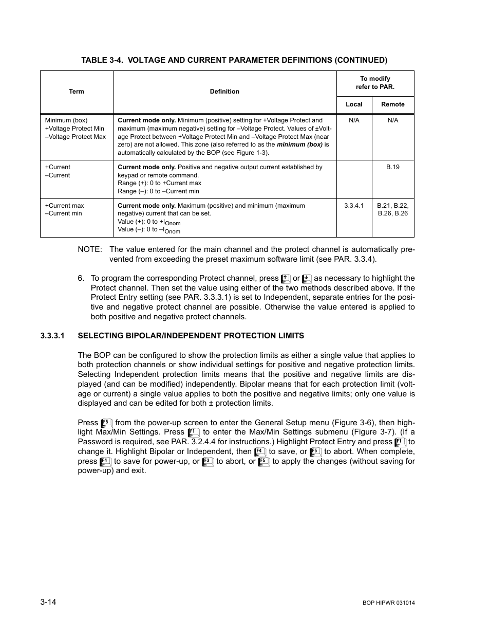 1 selecting bipolar/independent protection limits, B.29 | KEPCO BOP 1KW-MG Operator Manual, Firmware Ver.4.12 and higher User Manual | Page 80 / 196