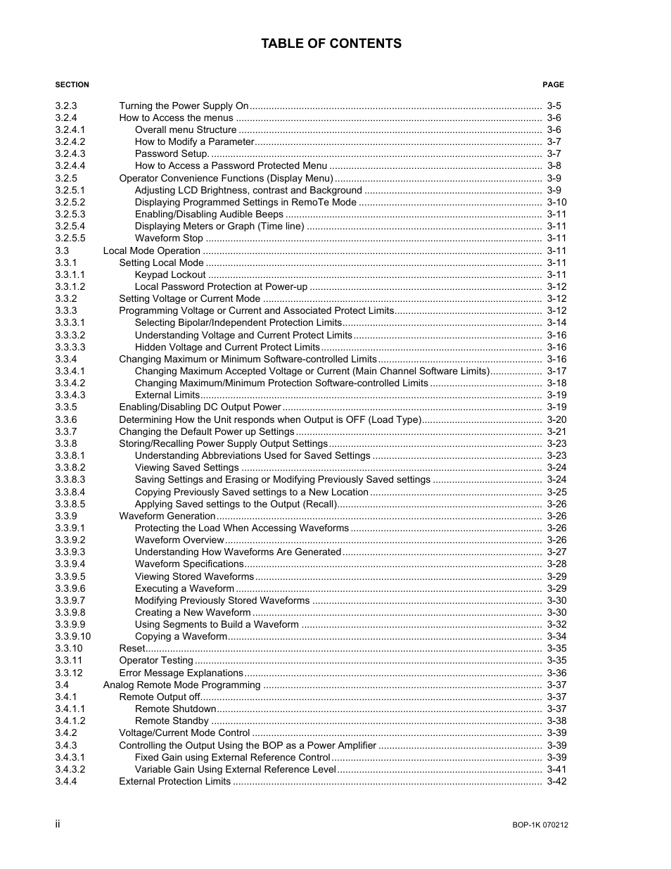 KEPCO BOP 1KW-MG Operator Manual, Firmware Ver.4.08 to 4.11 User Manual | Page 12 / 194