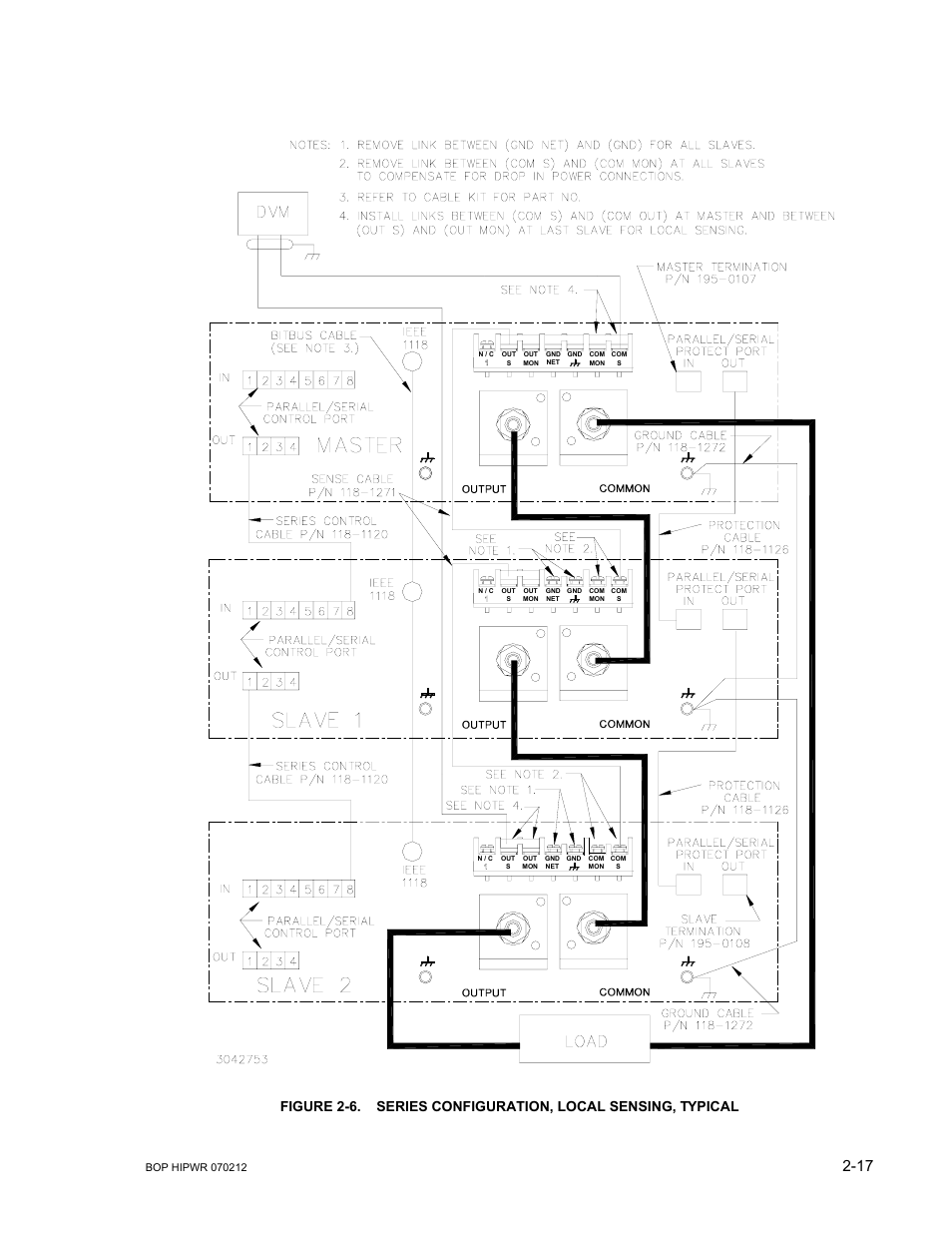 Series configuration, local sensing, typical -17, S 2-6 (lo | KEPCO BOP 1KW-MG Operator Manual, Firmware Ver.4.08 to 4.11 User Manual | Page 55 / 194