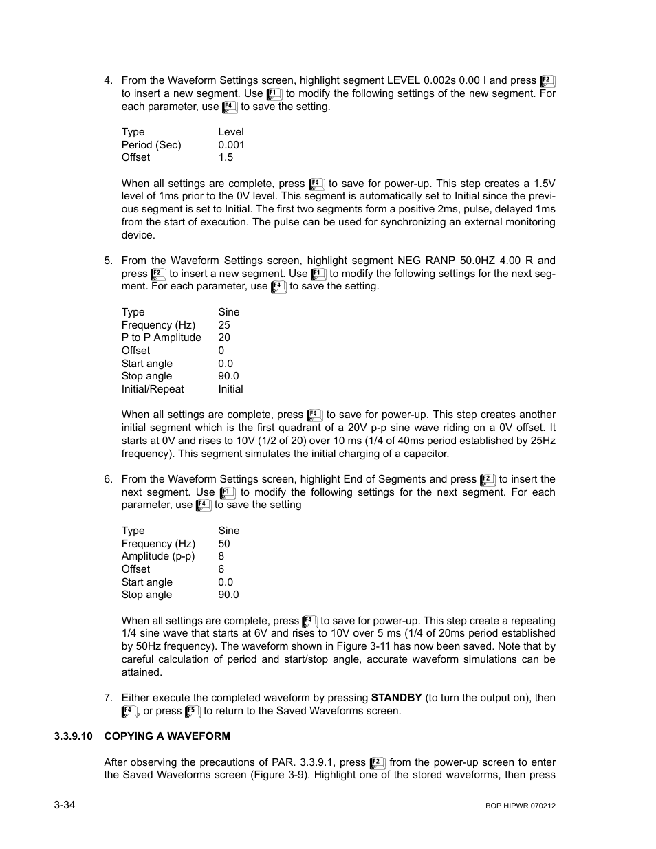 10 copying a waveform, Copying a waveform -34 | KEPCO BOP 1KW-MG Operator Manual, Firmware Ver.4.08 to 4.11 User Manual | Page 98 / 194