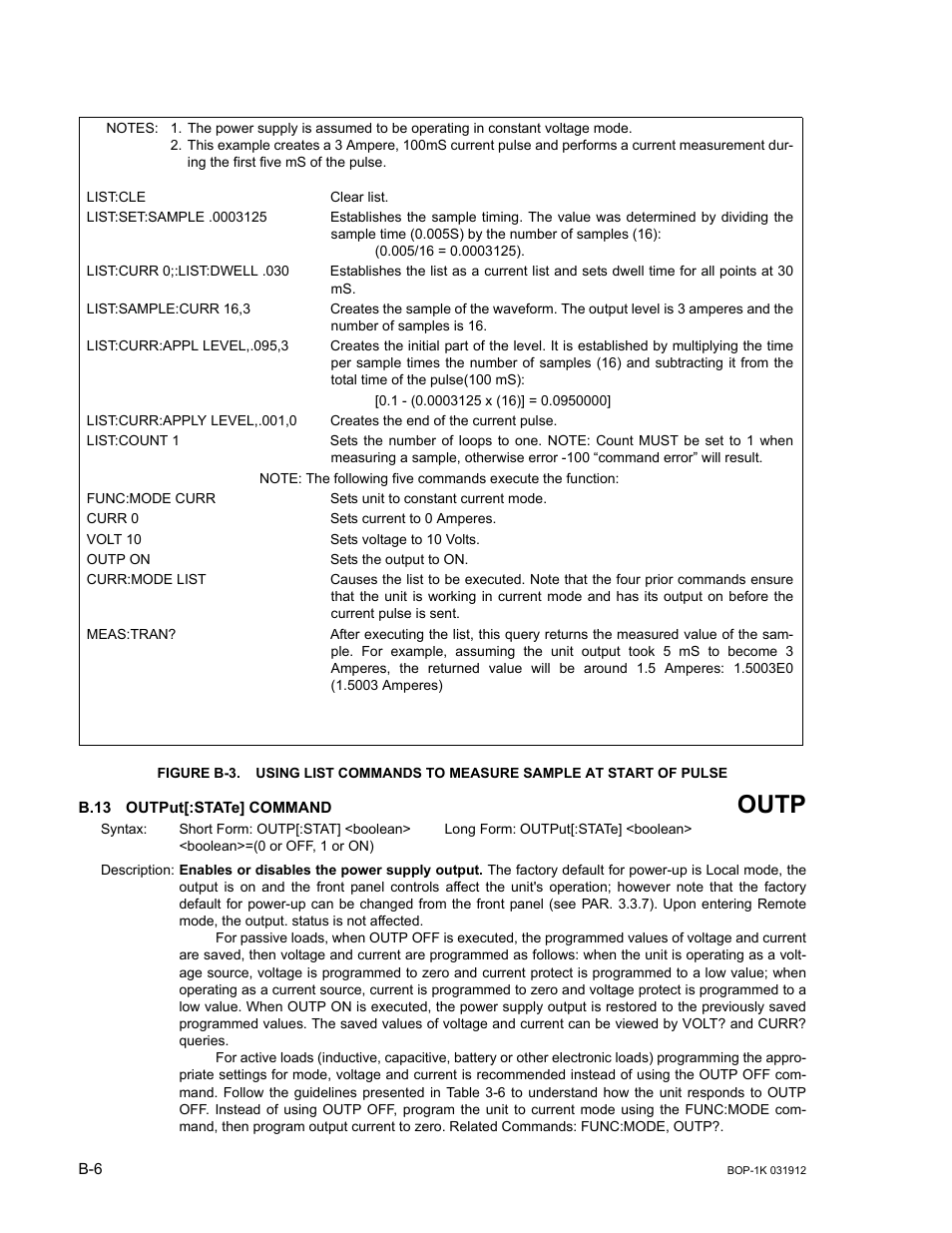 B.13 output[:state] command, B.13, Outp | R. b.13 | KEPCO BOP 1KW-MG Operator Manual, Firmware Ver.3.05 to 4.07 User Manual | Page 160 / 194