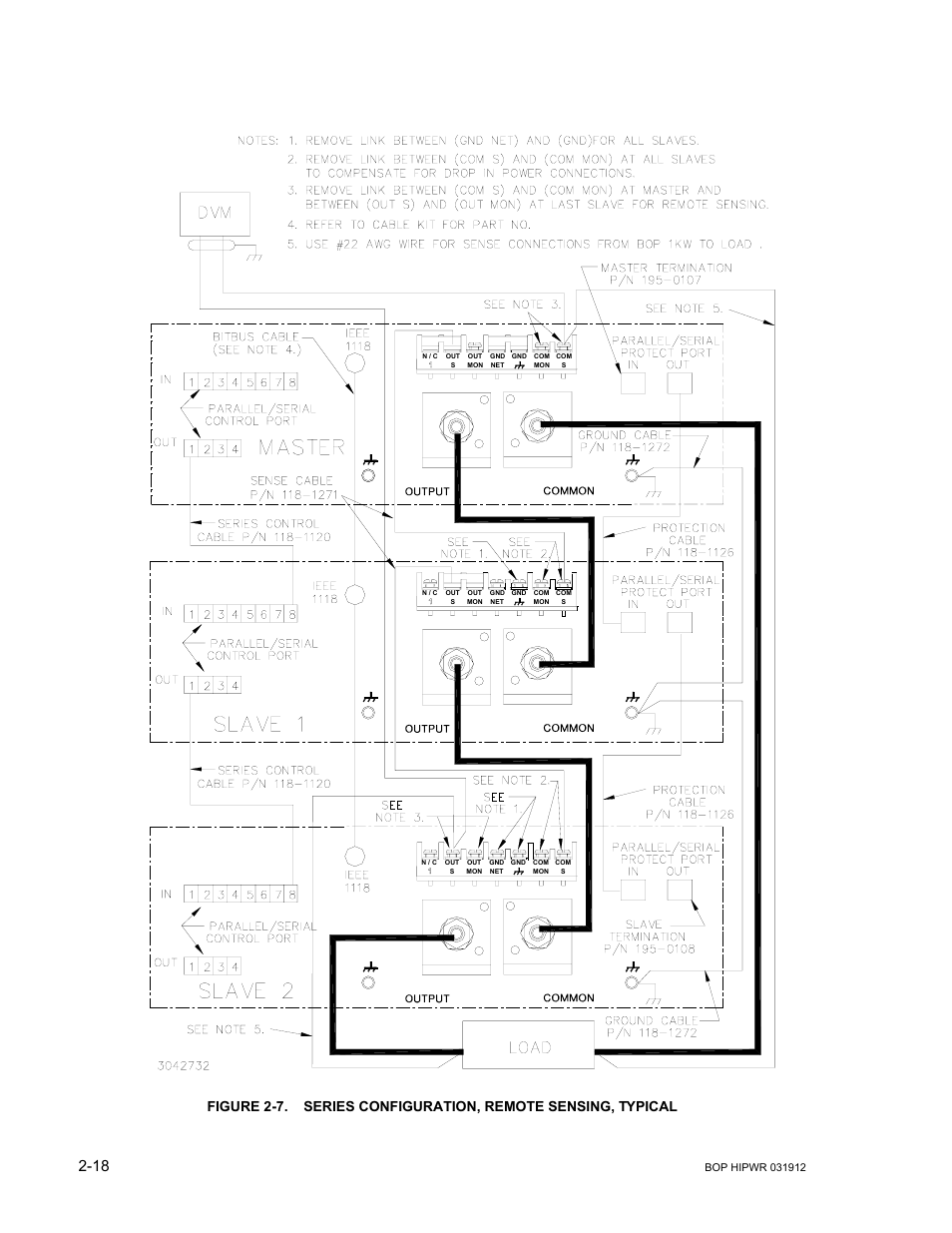 Series configuration, remote sensing, typical -18, D 2-7 | KEPCO BOP 1KW-MG Operator Manual, Firmware Ver.3.05 to 4.07 User Manual | Page 56 / 194