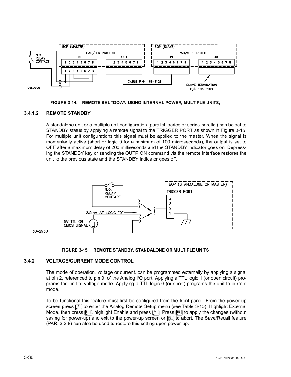 2 remote standby, 2 voltage/current mode control, Remote standby -36 | Voltage/current mode control -36, Ar. 3.4.2), 2, 14. wh | KEPCO BOP 1KW-MG Operator Manual, Firmware Ver.2.48 to 3.04 User Manual | Page 100 / 188