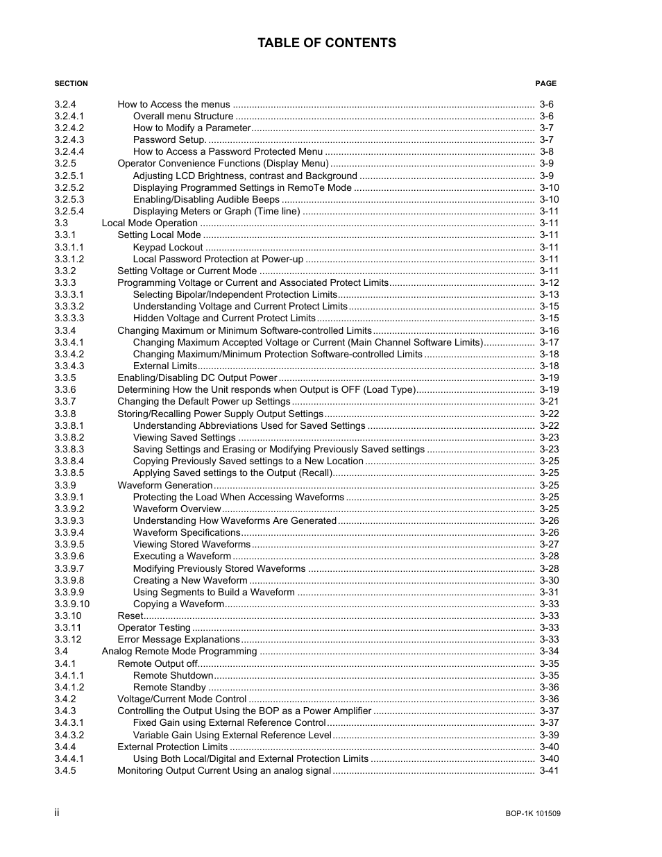 KEPCO BOP 1KW-MG Operator Manual, Firmware Ver.2.48 to 3.04 User Manual | Page 12 / 188