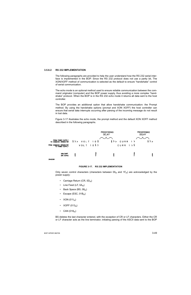 2 rs 232 implementation, Figure 3-17. rs 232 implementation, Rs 232 implementation -49 | 17 rs 232 implementation -49 | KEPCO BOP 1KW-MG Operator Manual, Firmware Ver.2.38 to 2.47 User Manual | Page 113 / 188