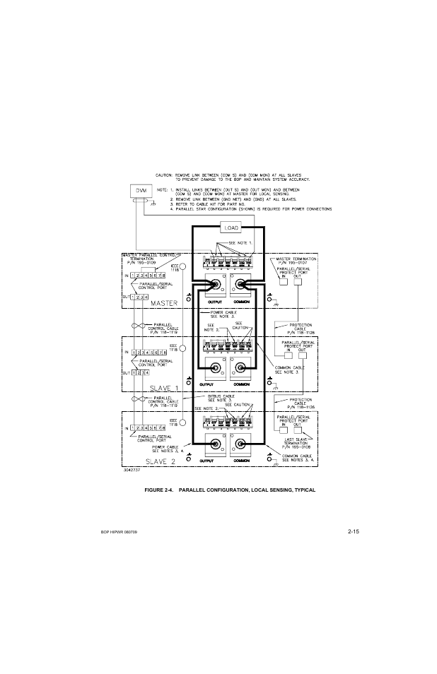 Parallel configuration, local sensing, typical -15, Es 2-4 | KEPCO BOP 1KW-MG Operator Manual, Firmware Ver.2.38 to 2.47 User Manual | Page 53 / 188